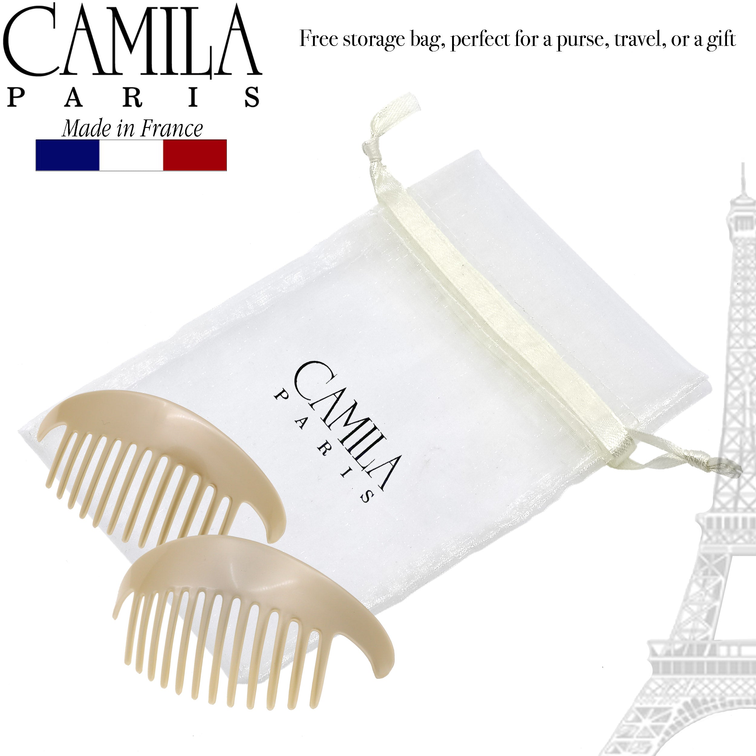Camila Paris Detangling French side comb cellulose acetate