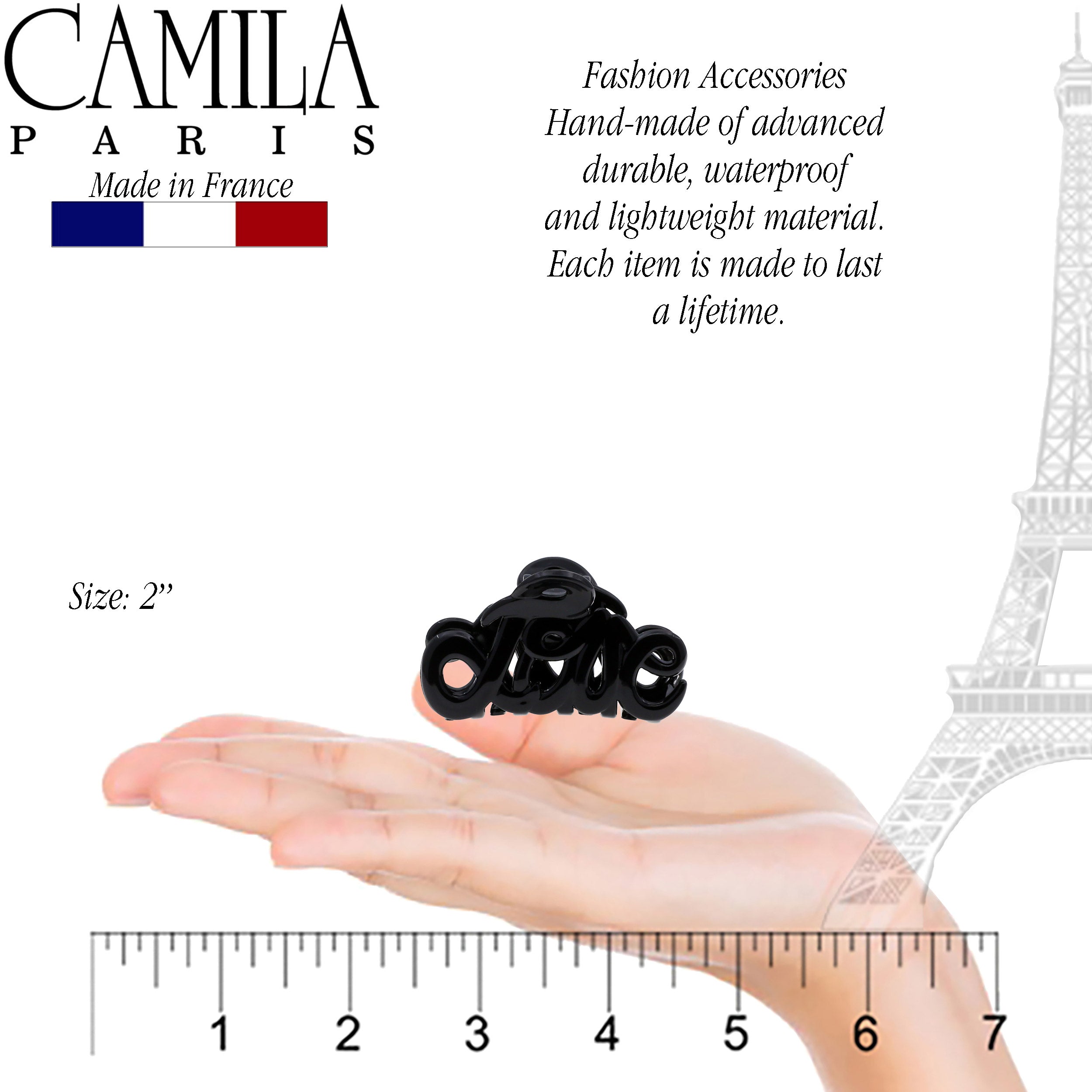 Camila Paris Love French hair clip cellulose acetate
