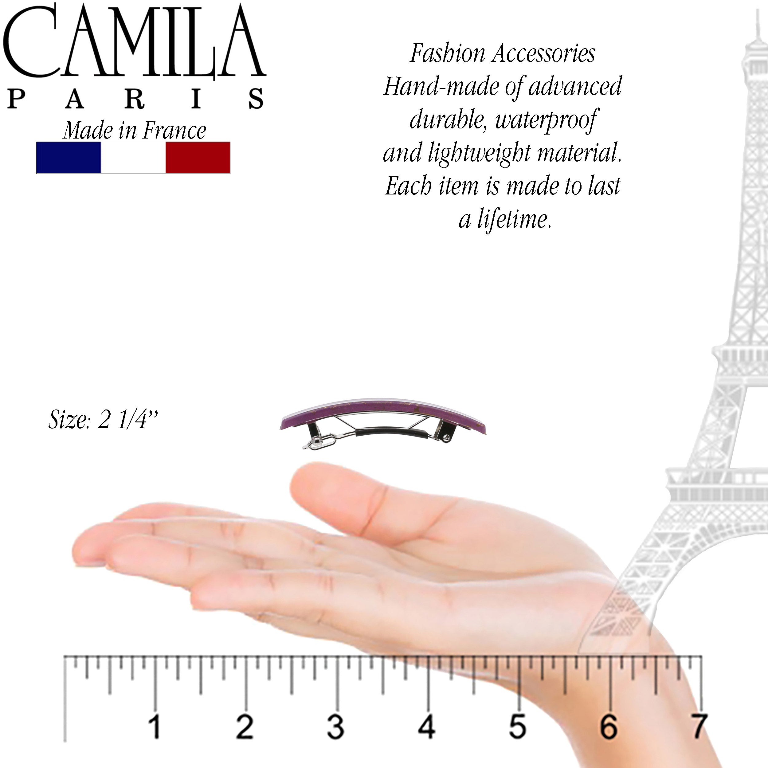 Camila Paris Black French barrette cellulose acetate