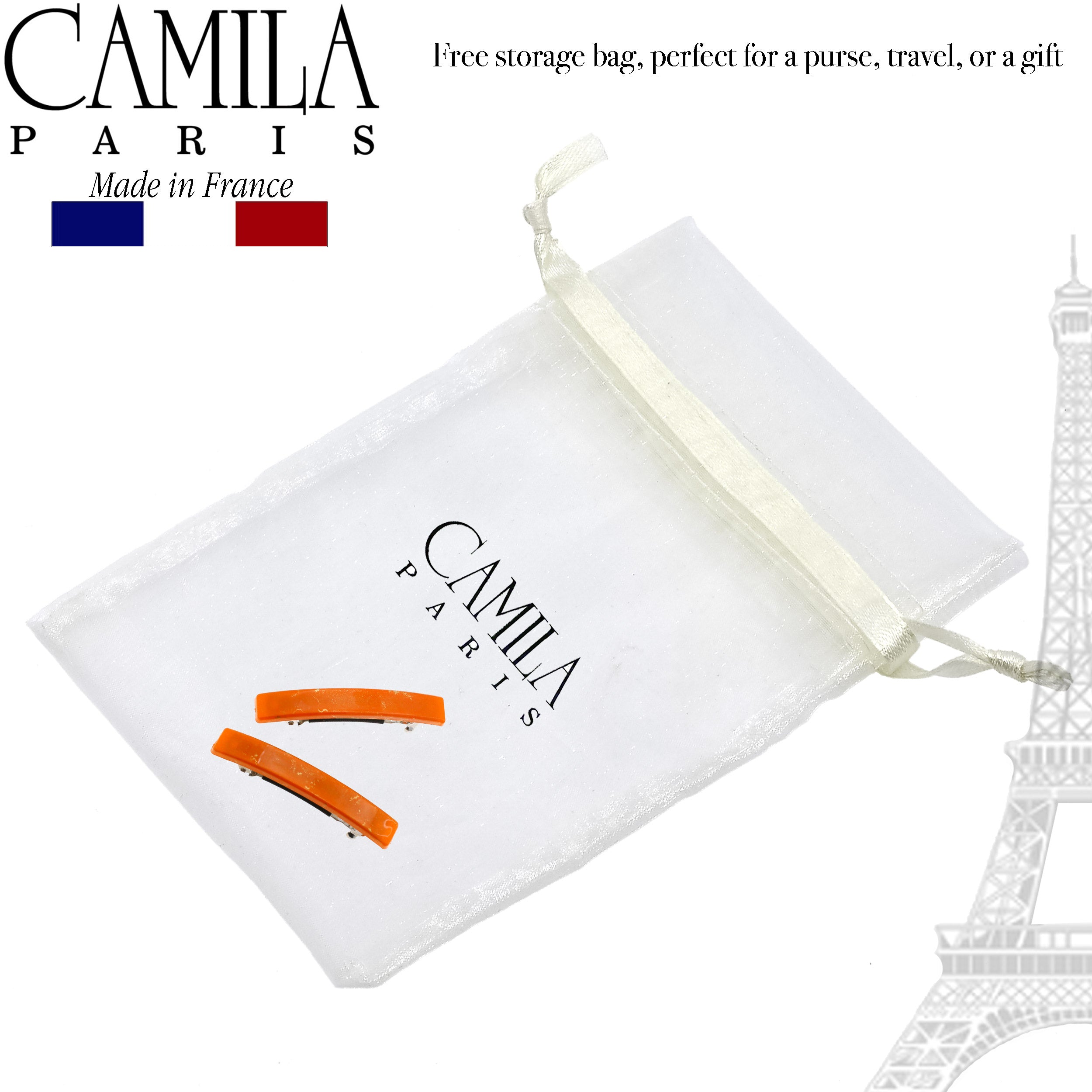 Camila Paris Brown Snake French barrette cellulose acetate