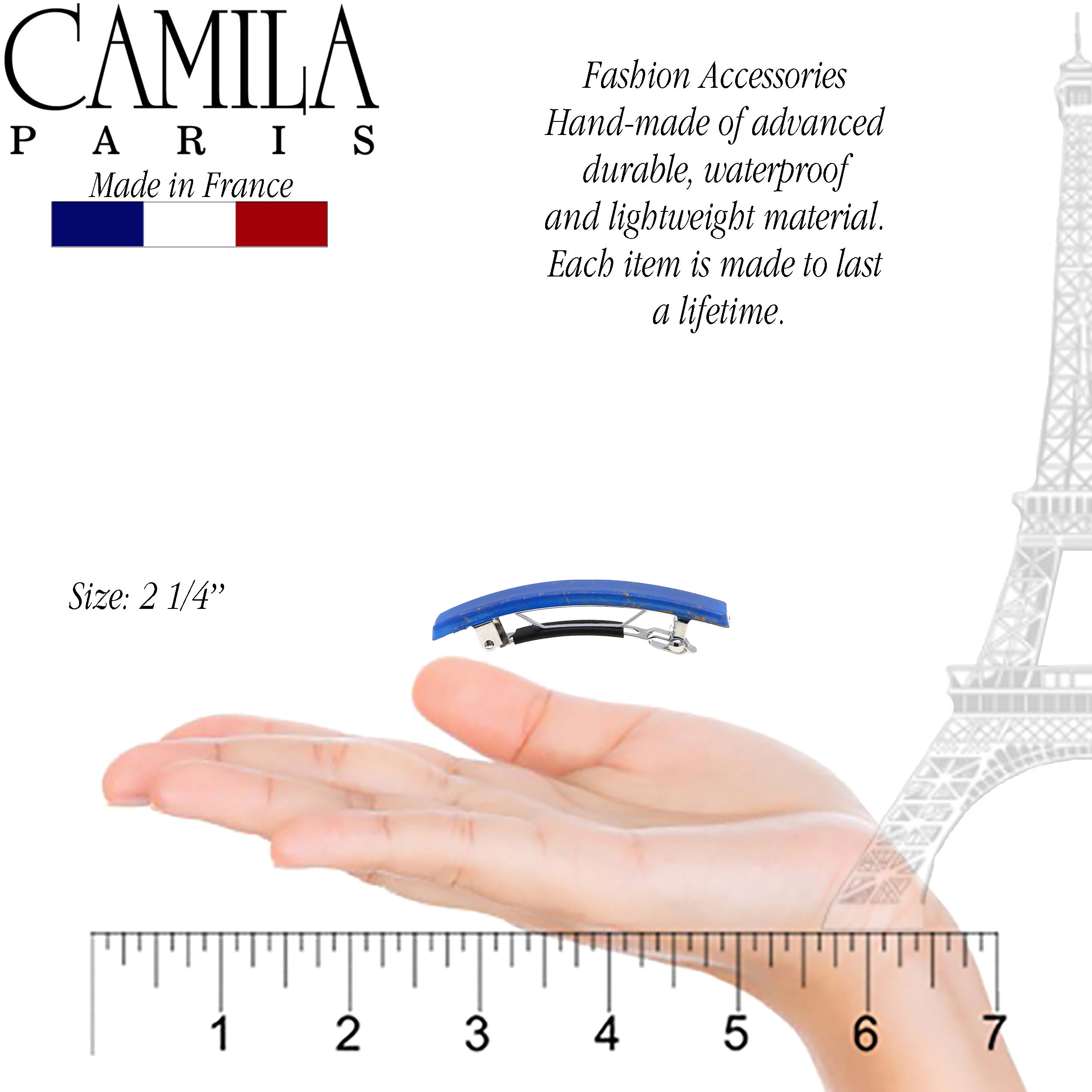 Camila Paris White French barrette cellulose acetate