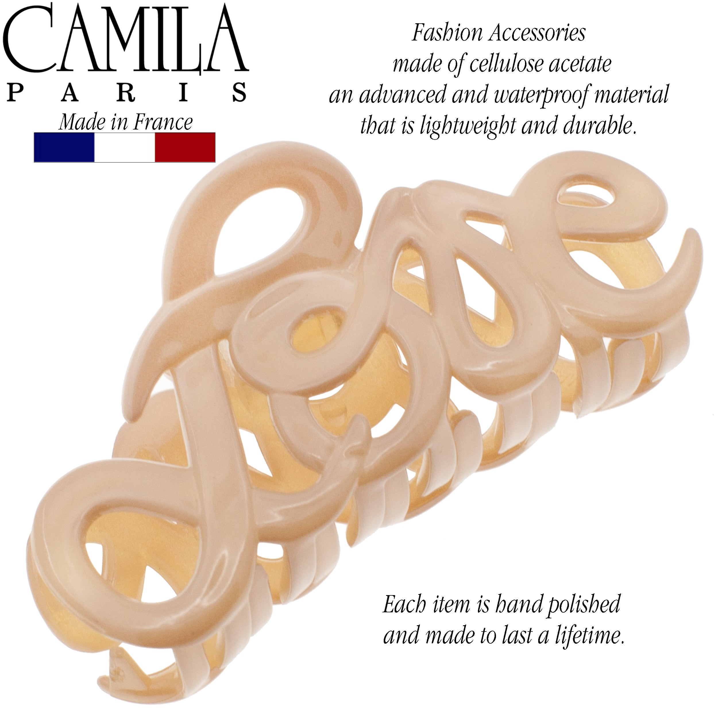 Camila Paris Love French hair clip cellulose acetate