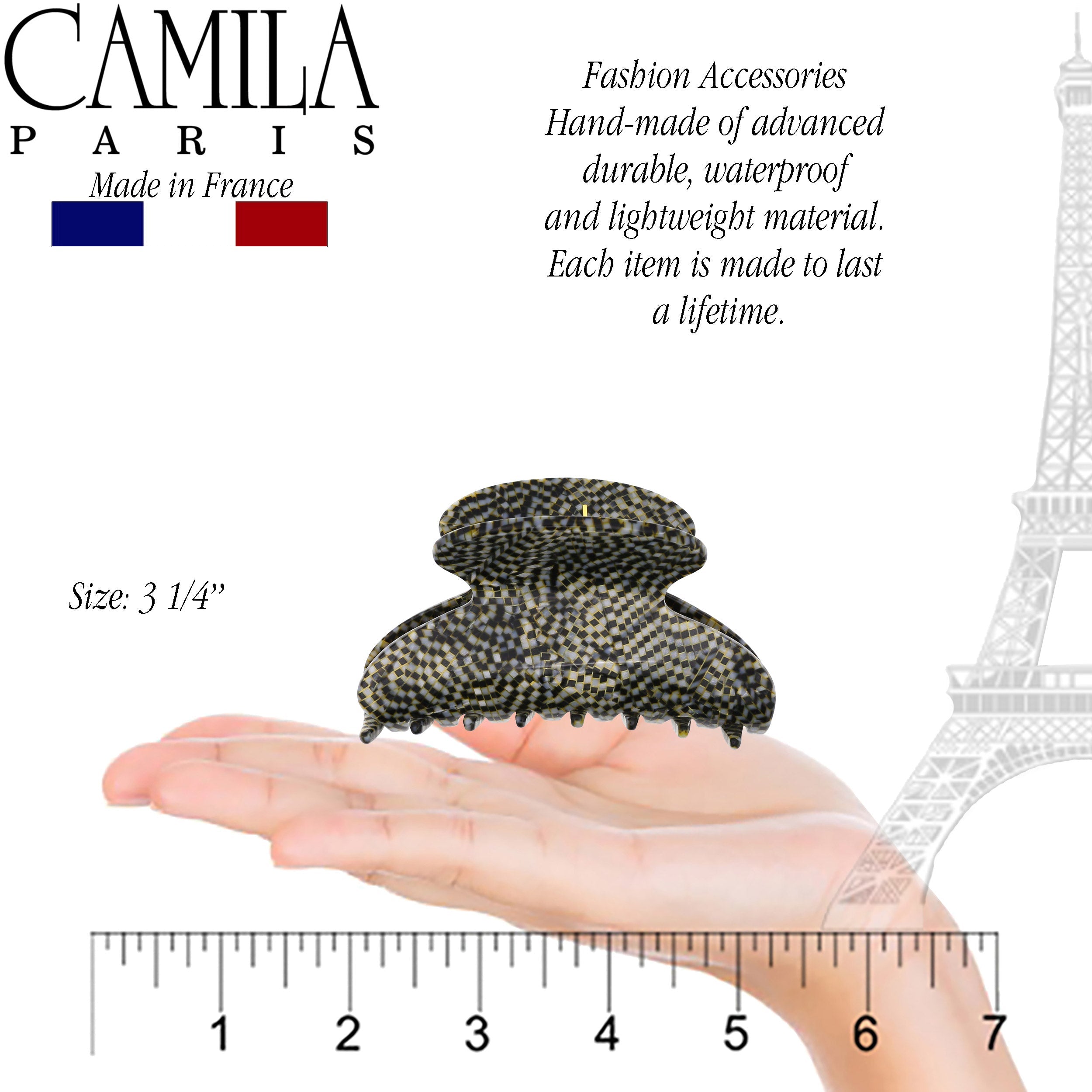 Camila Paris 3.25 Inch French hair clip cellulose acetate handmade