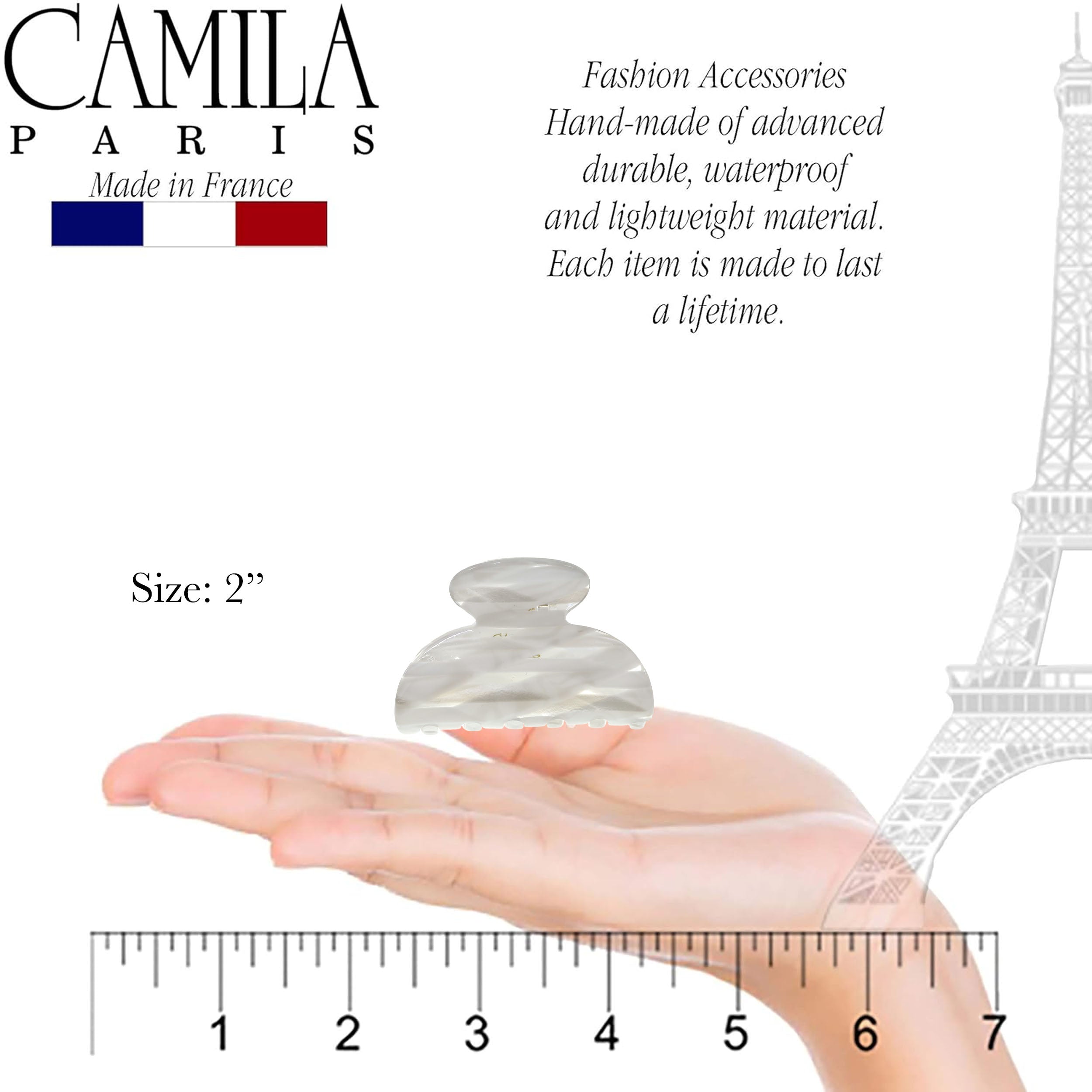 Camila Paris French hair clip cellulose acetate handmade