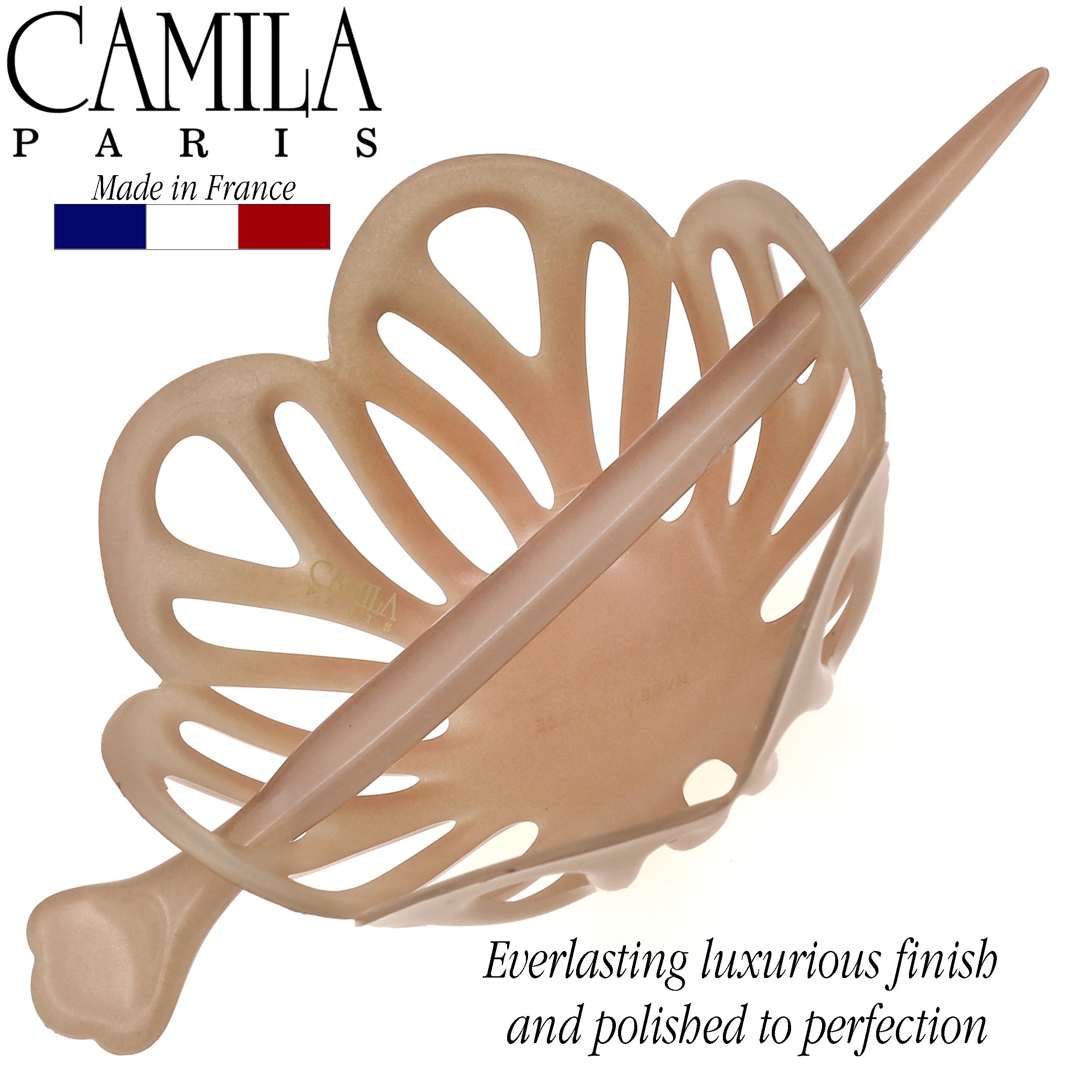 Camila Paris Grey French bun holder cellulose acetate