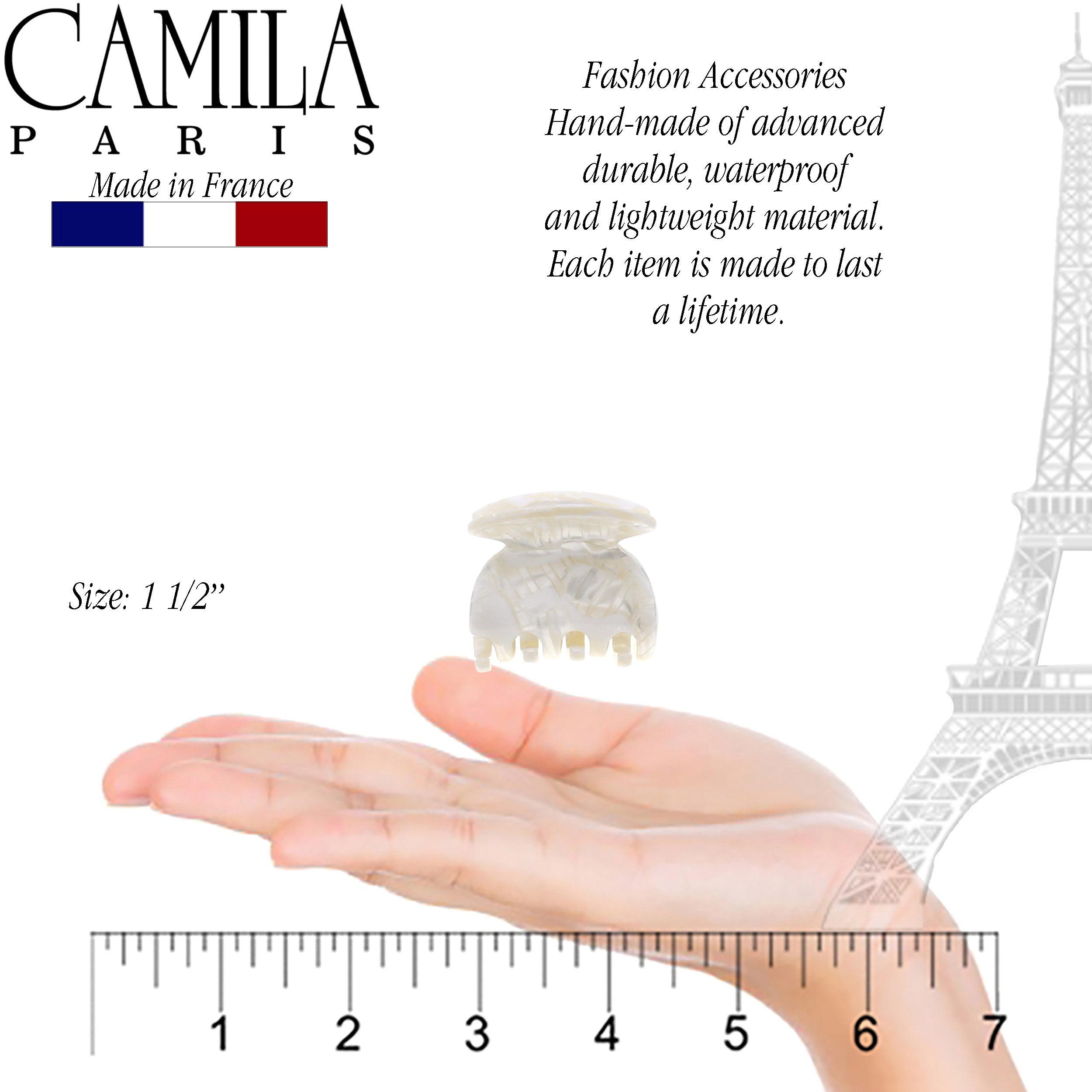Camila Paris Spring Covered French hair clip cellulose acetate handmade