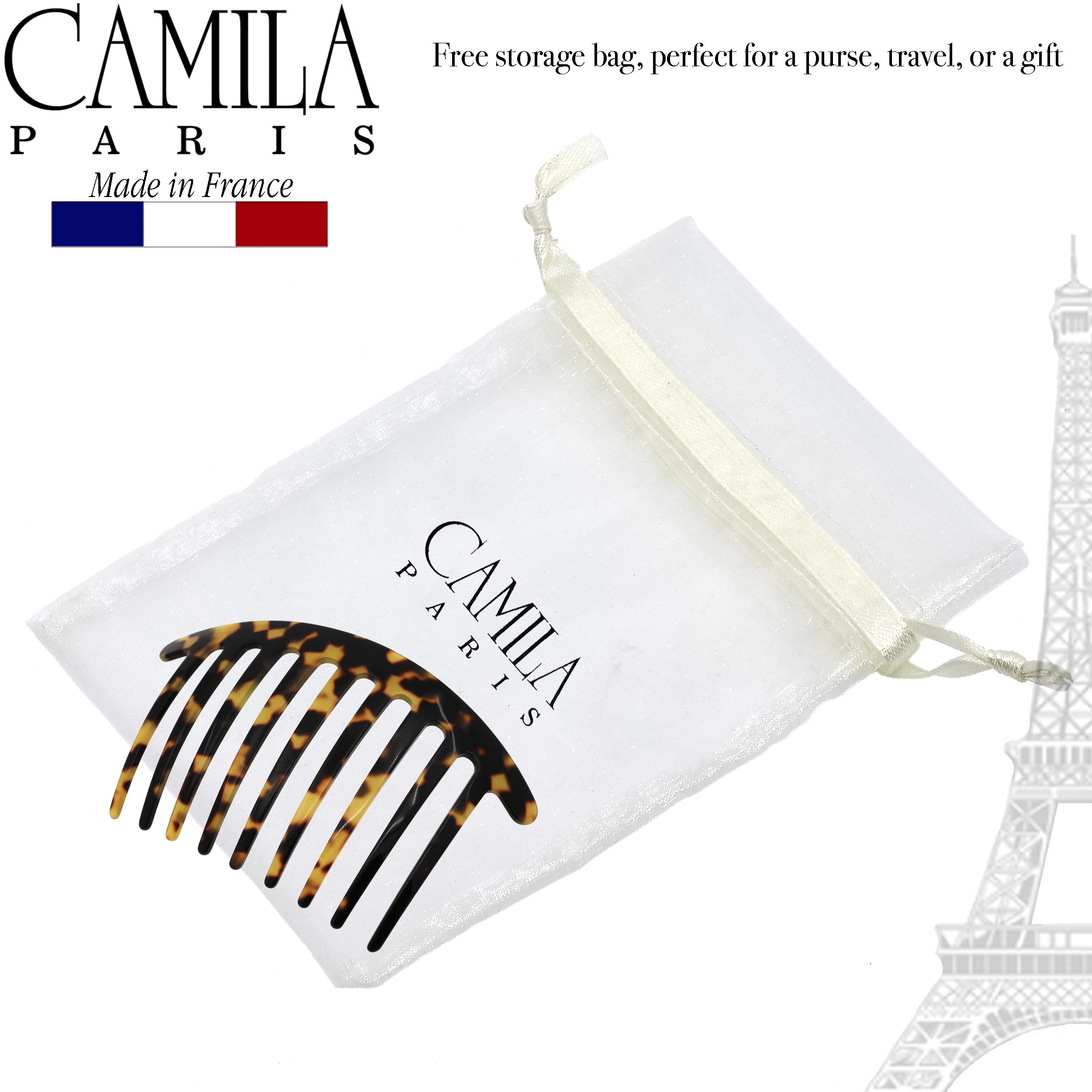 Camila Paris 7 Teeth Detangling French side comb cellulose acetate handmade