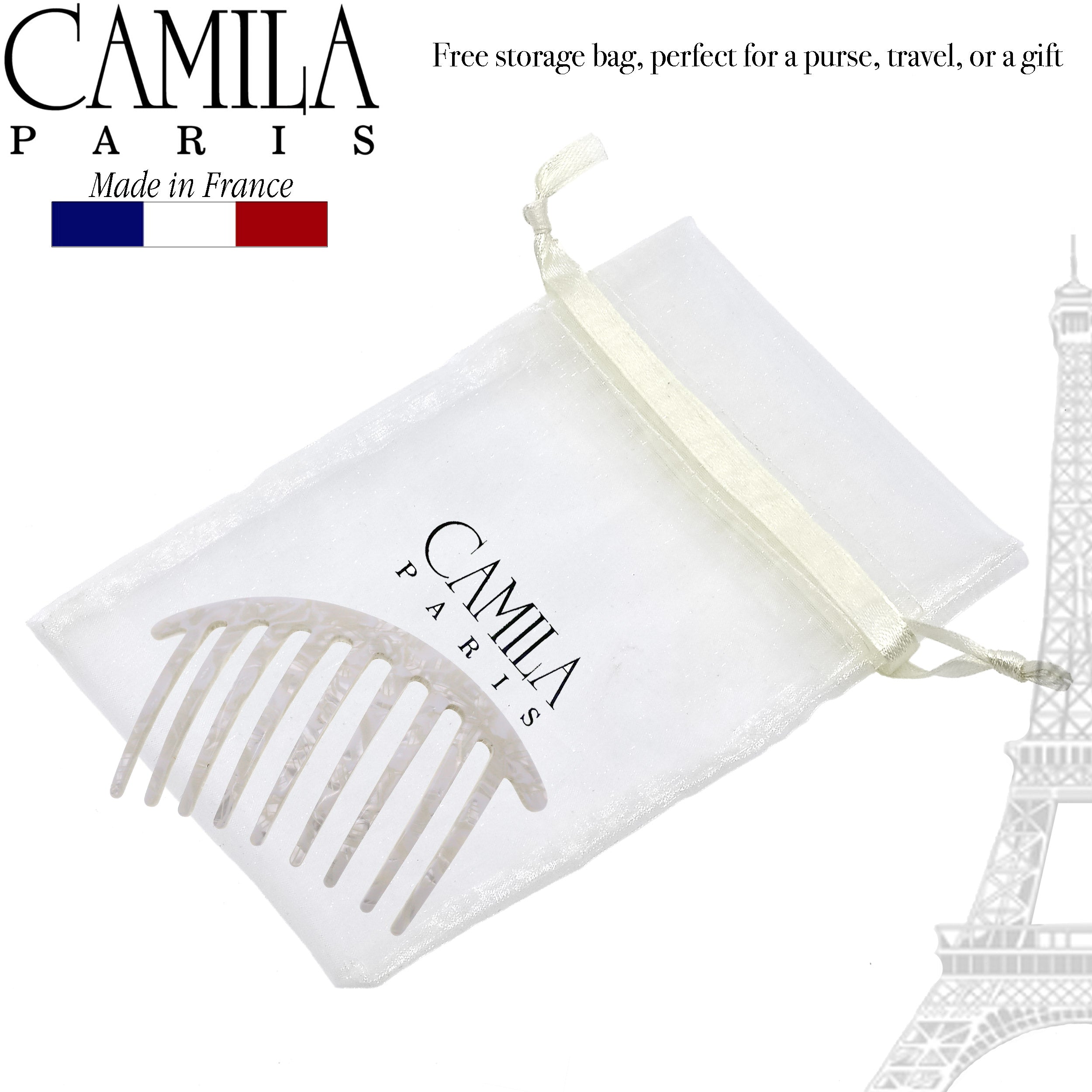 Camila Paris 9 Teeth Detangling French side comb cellulose acetate handmade