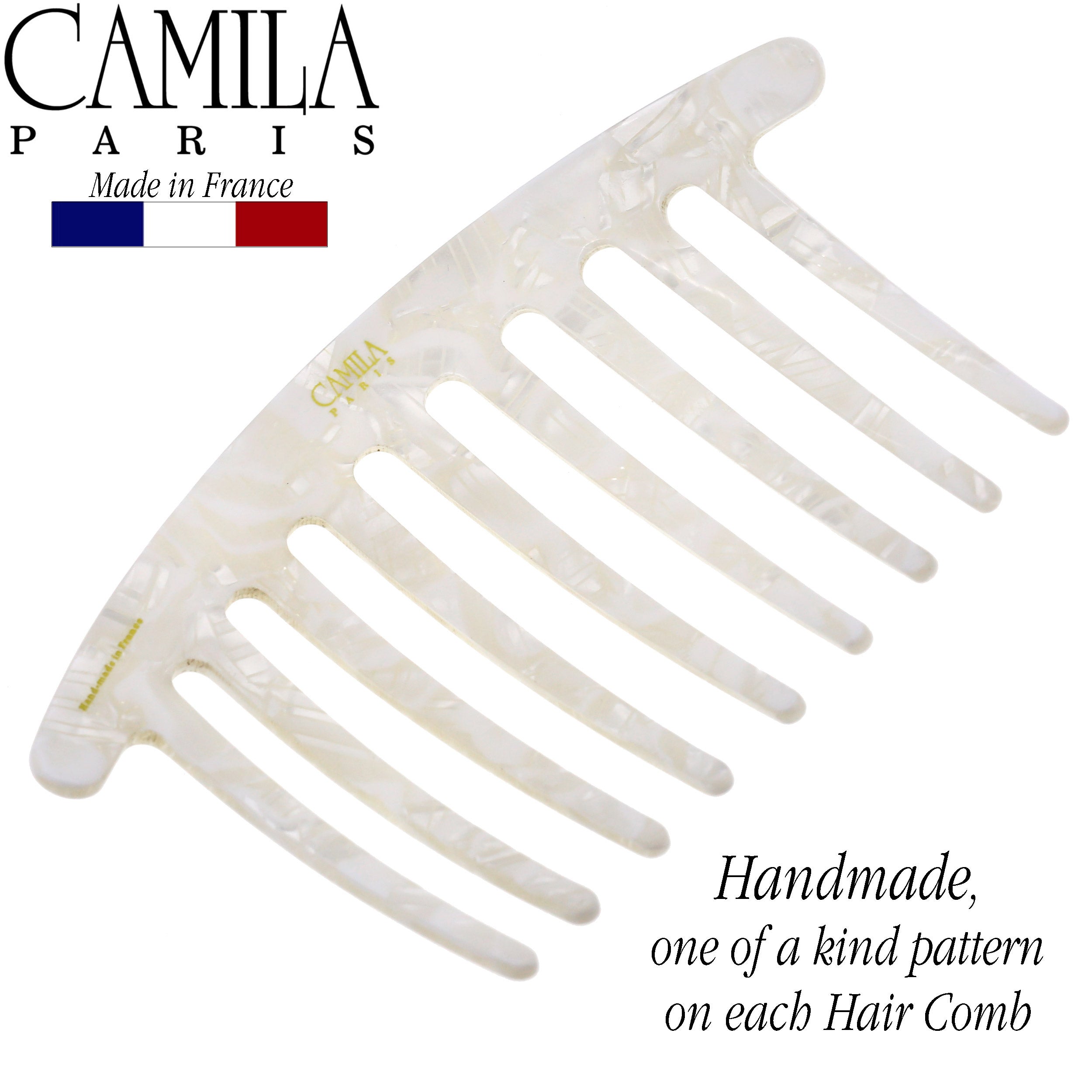 Camila Paris 9 Teeth Detangling French side comb cellulose acetate handmade