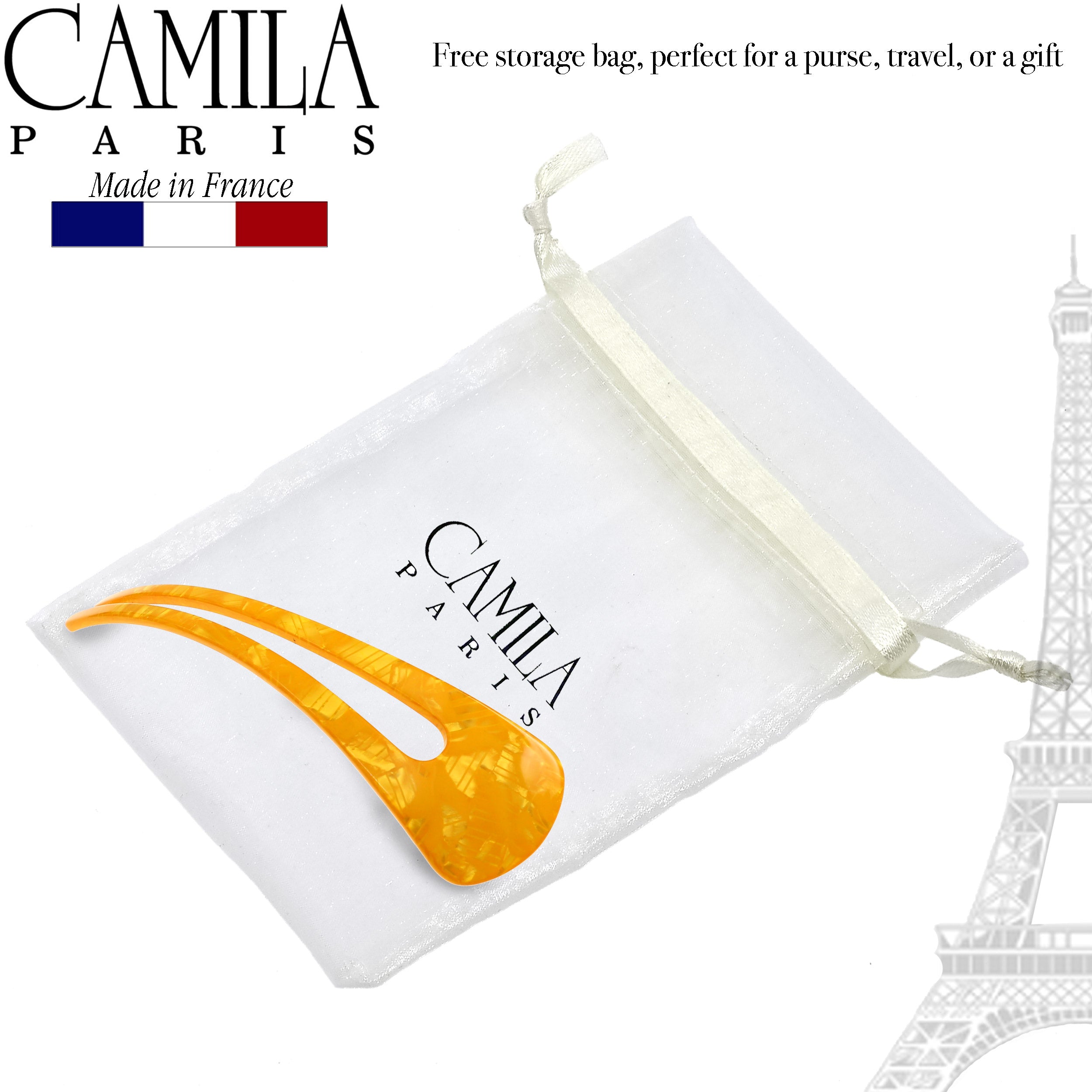 Camila Paris Turquoise Wishbone French hair stick cellulose acetate