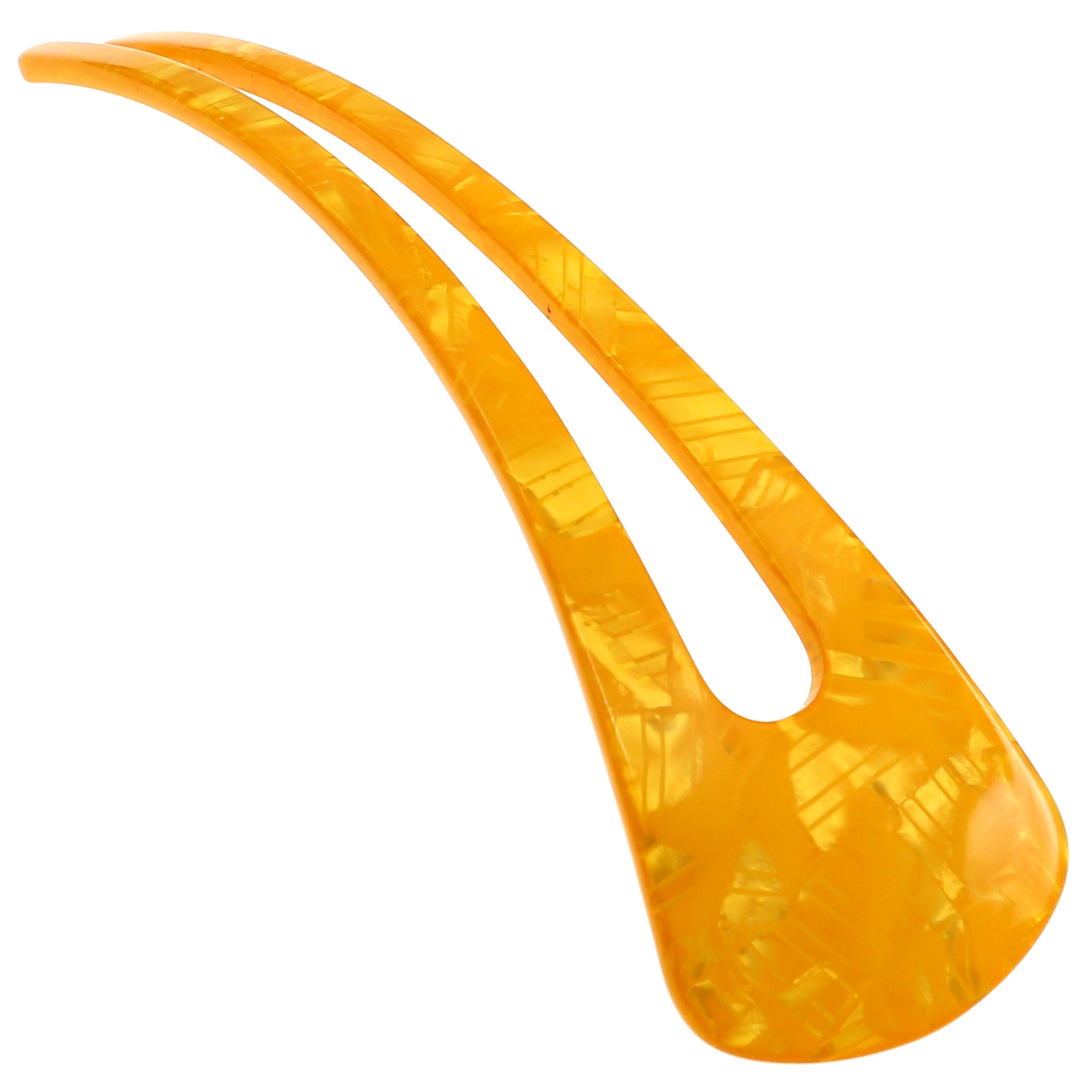 Camila Paris Yellow Wishbone French hair stick cellulose acetate