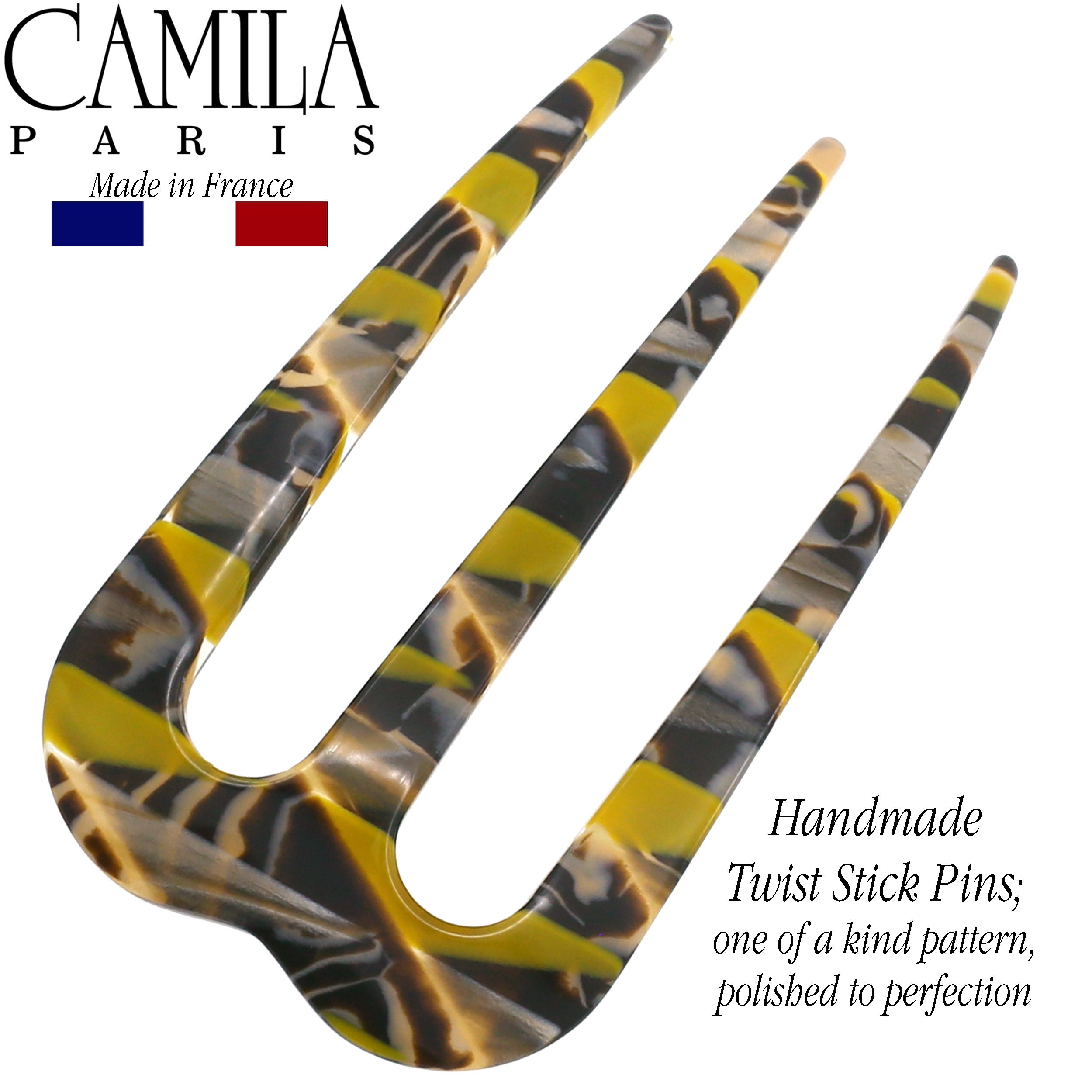 Camila Paris 3 inch French hair stick cellulose acetate