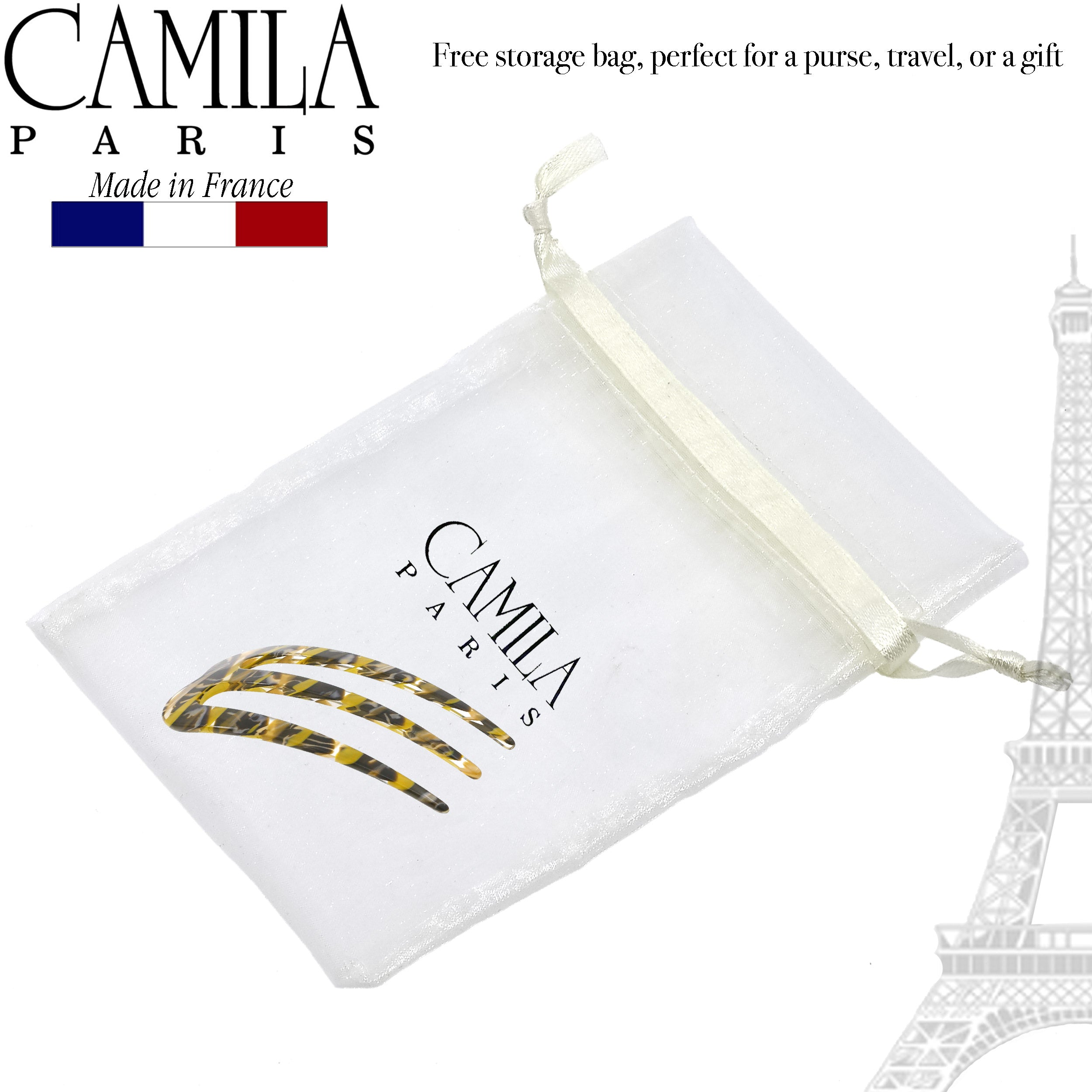 Camila Paris 3 inch French hair stick cellulose acetate