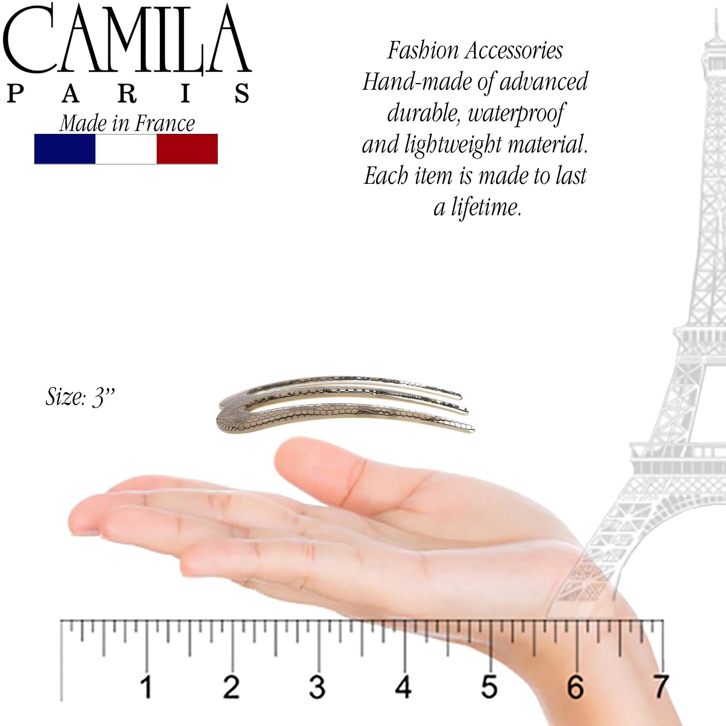 Camila Paris 3 inch French hair stick cellulose acetate