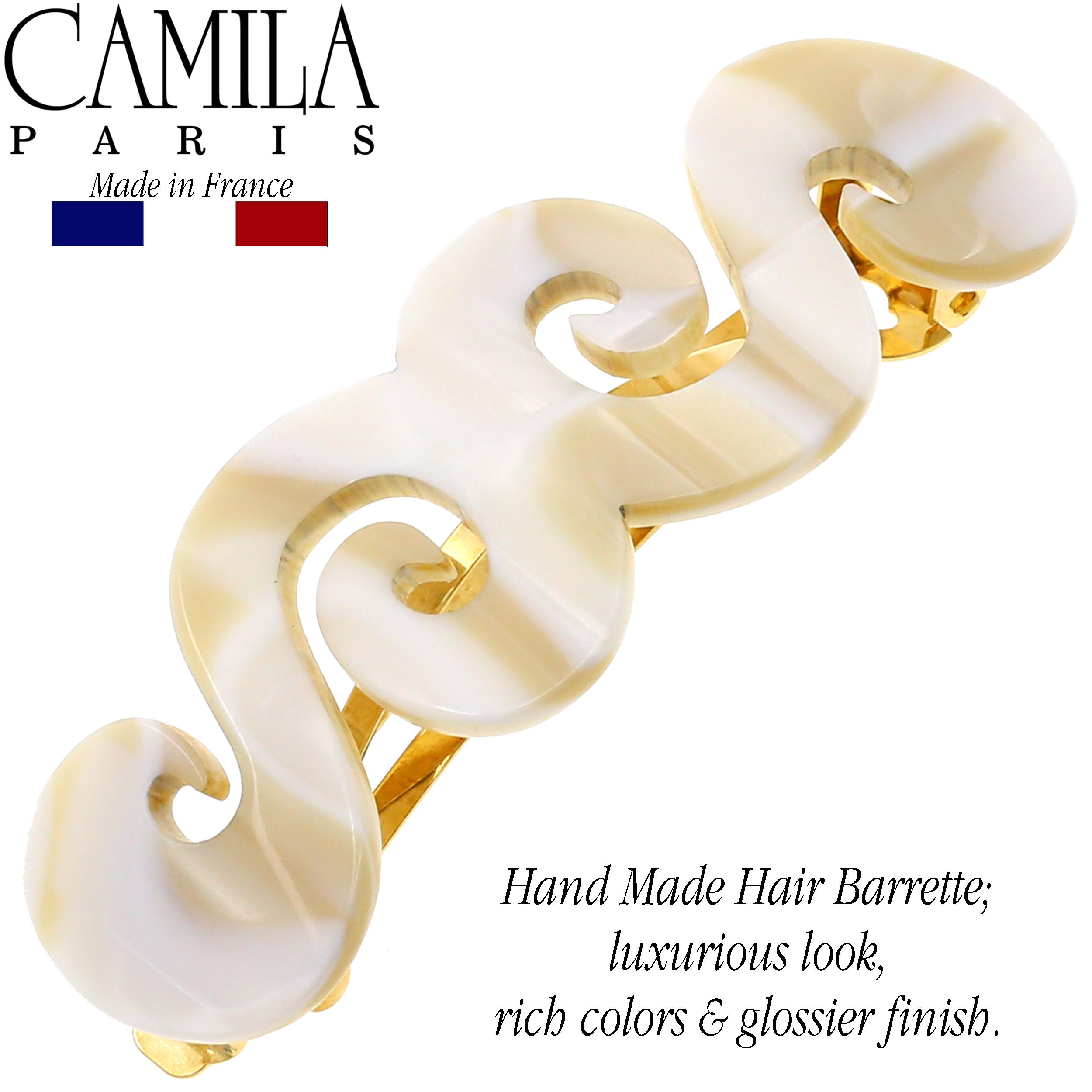 Camila Paris French barrette cellulose acetate handmade