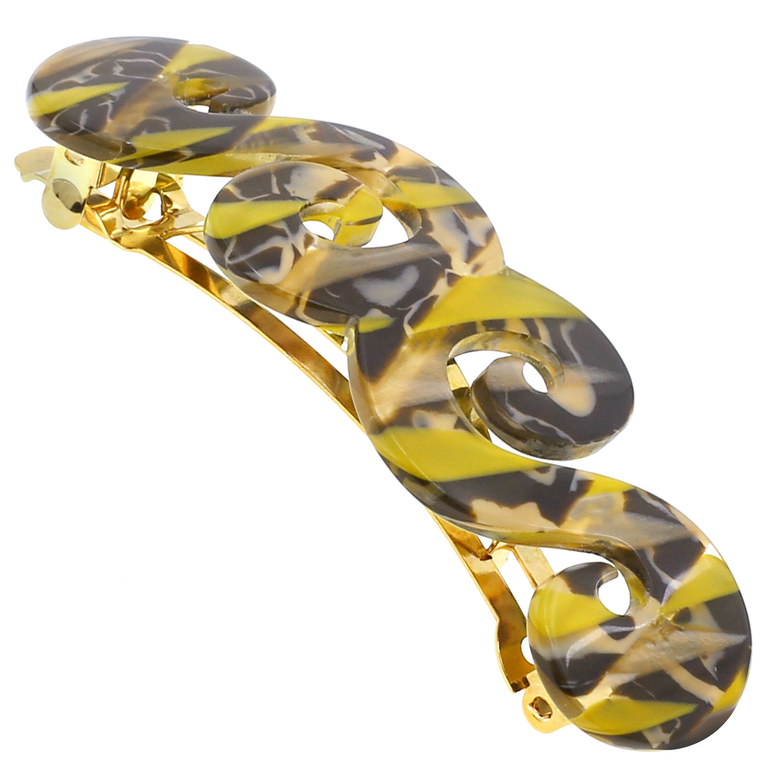 Camila Paris White Tokyo French barrette cellulose acetate handmade