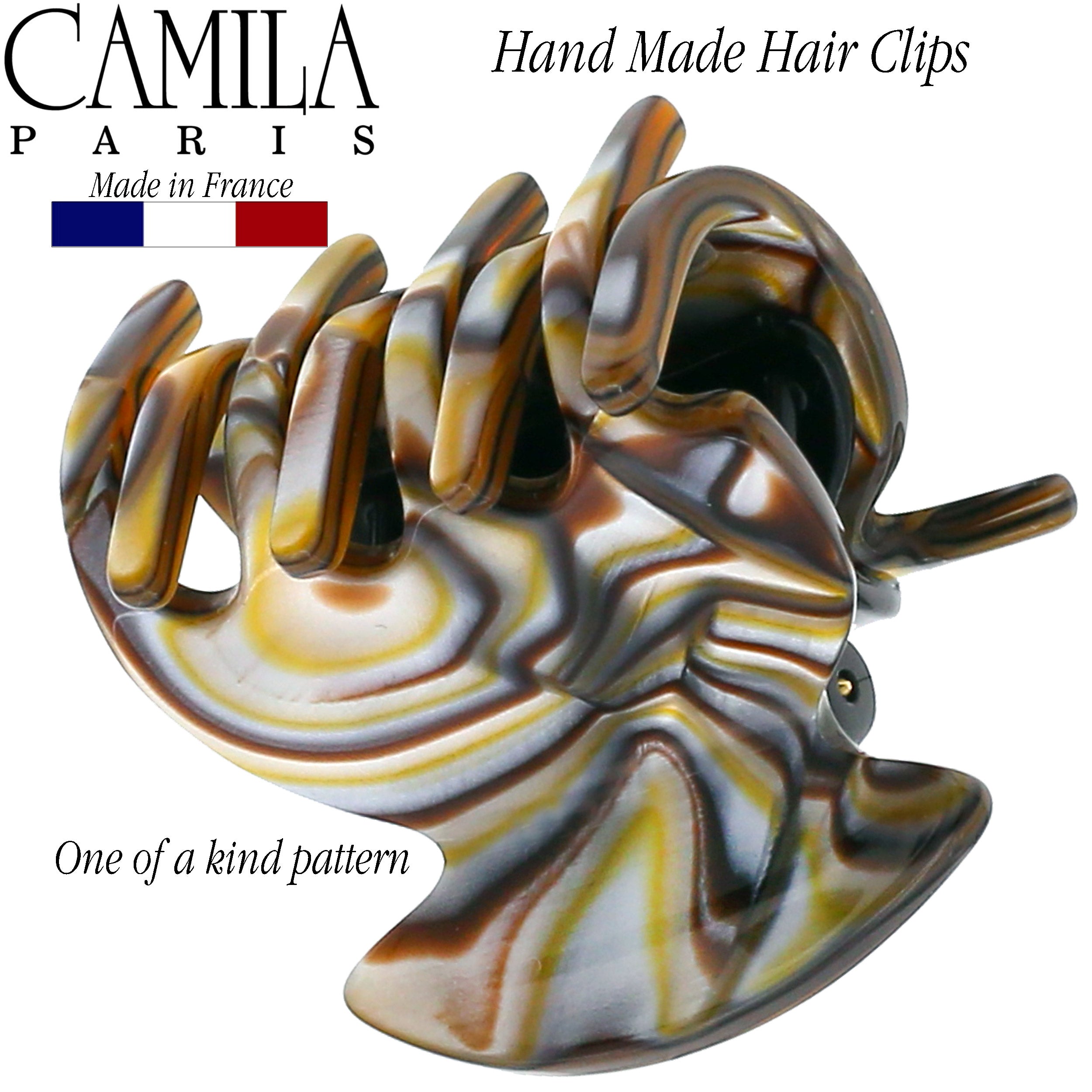 Camila Paris Spring Covered French hair clip cellulose acetate handmade