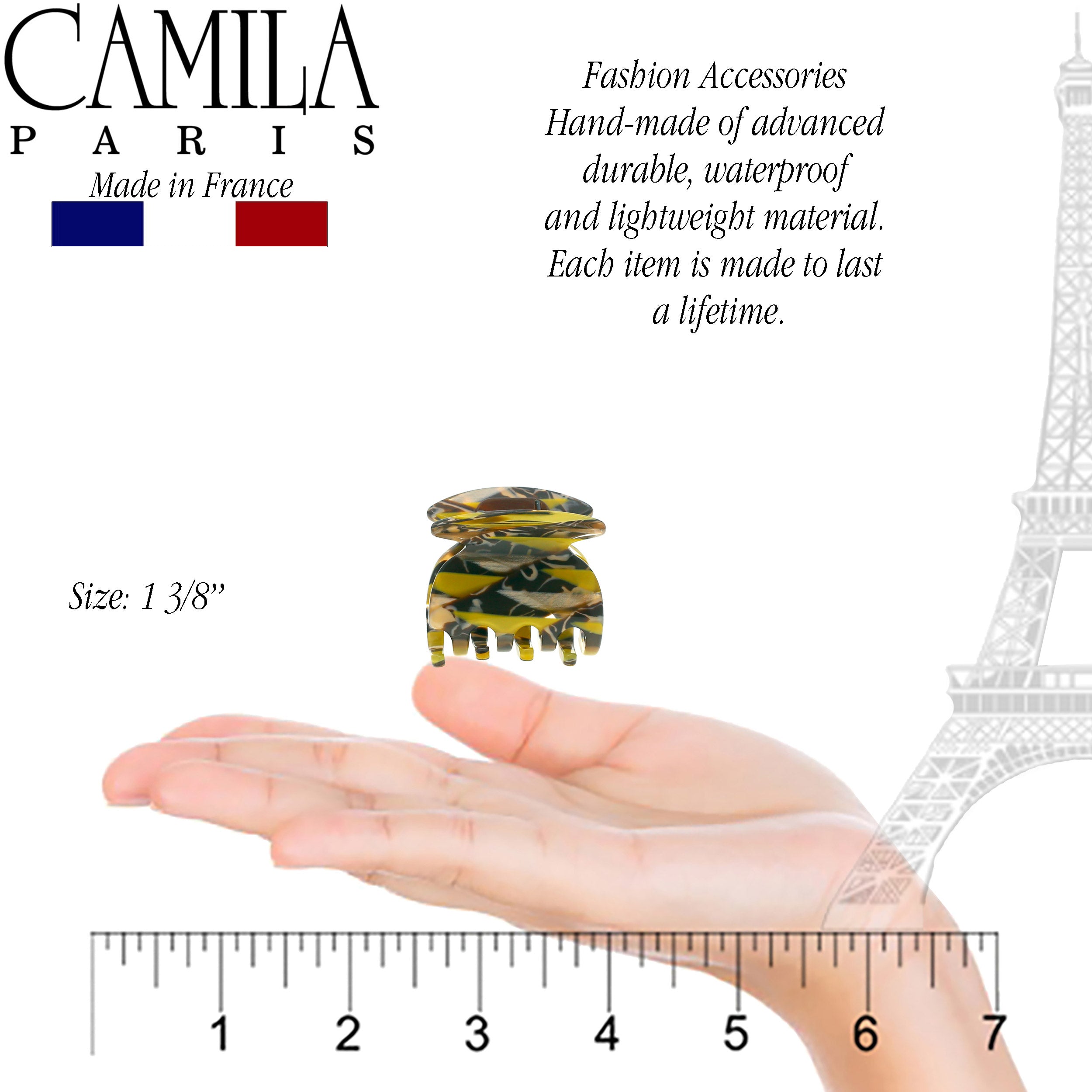 Camila Paris Spring Covered French hair clip cellulose acetate handmade