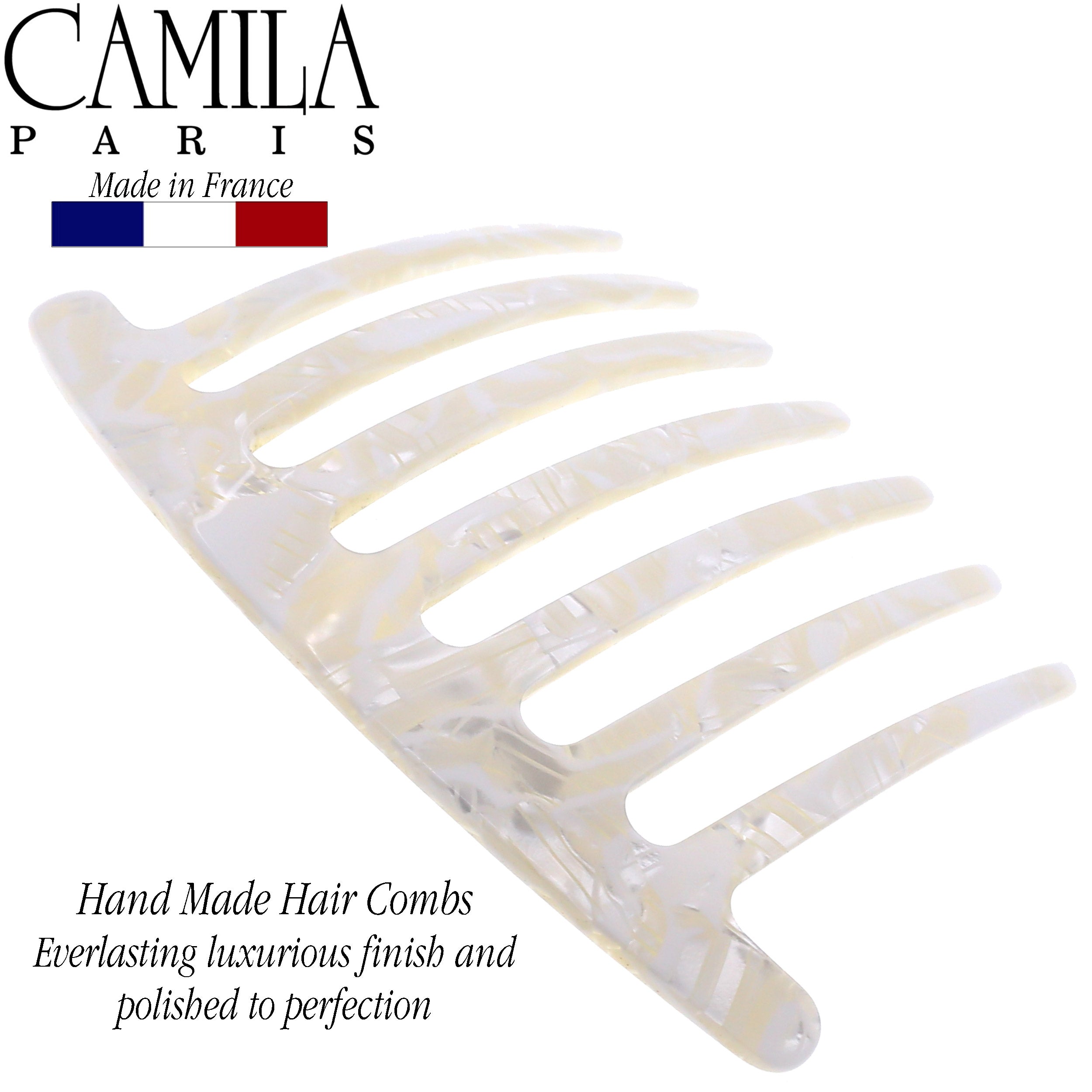 Camila Paris Detangling French side comb cellulose acetate handmade