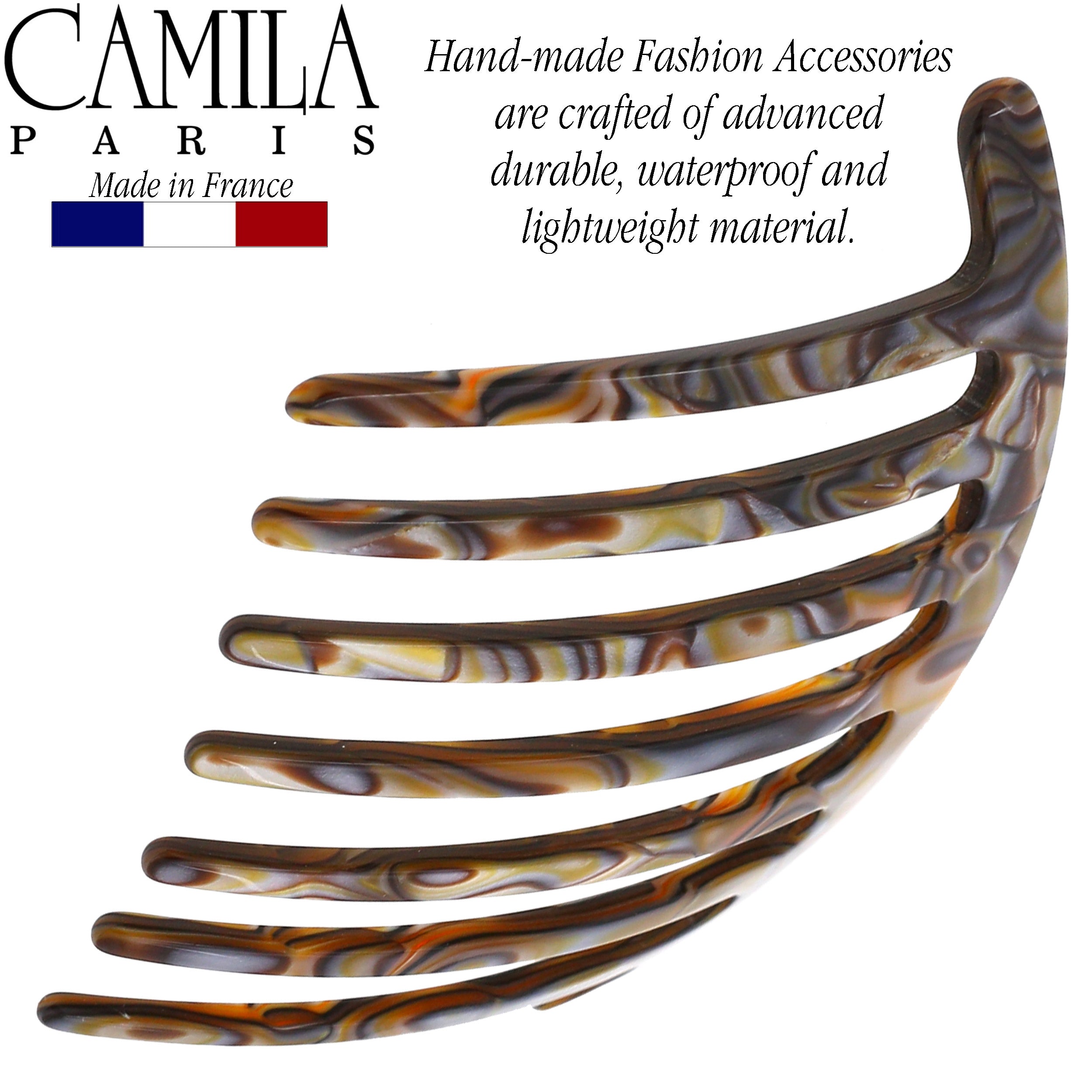 Camila Paris Detangling French side comb cellulose acetate handmade