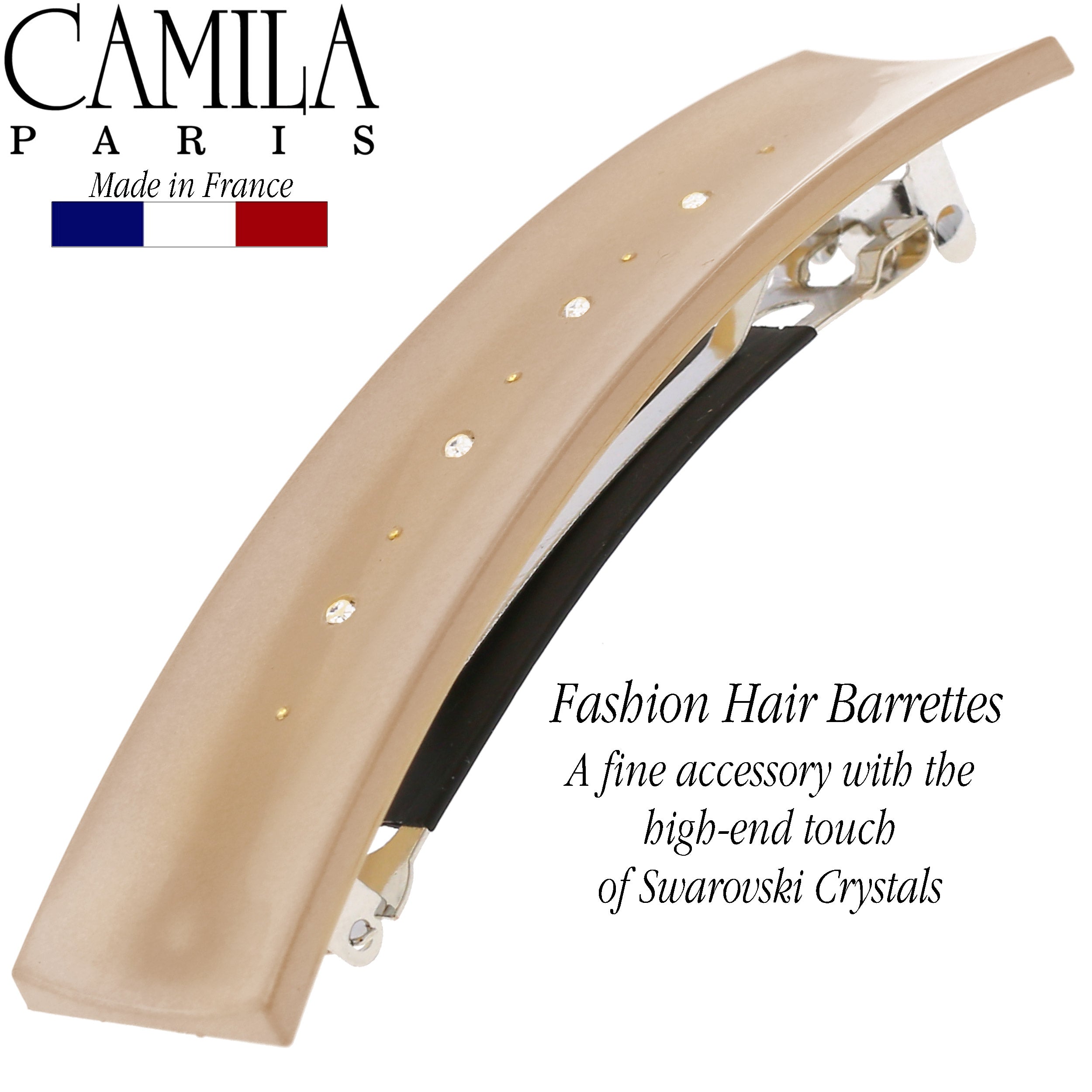 Camila Paris Black French barrette cellulose acetate