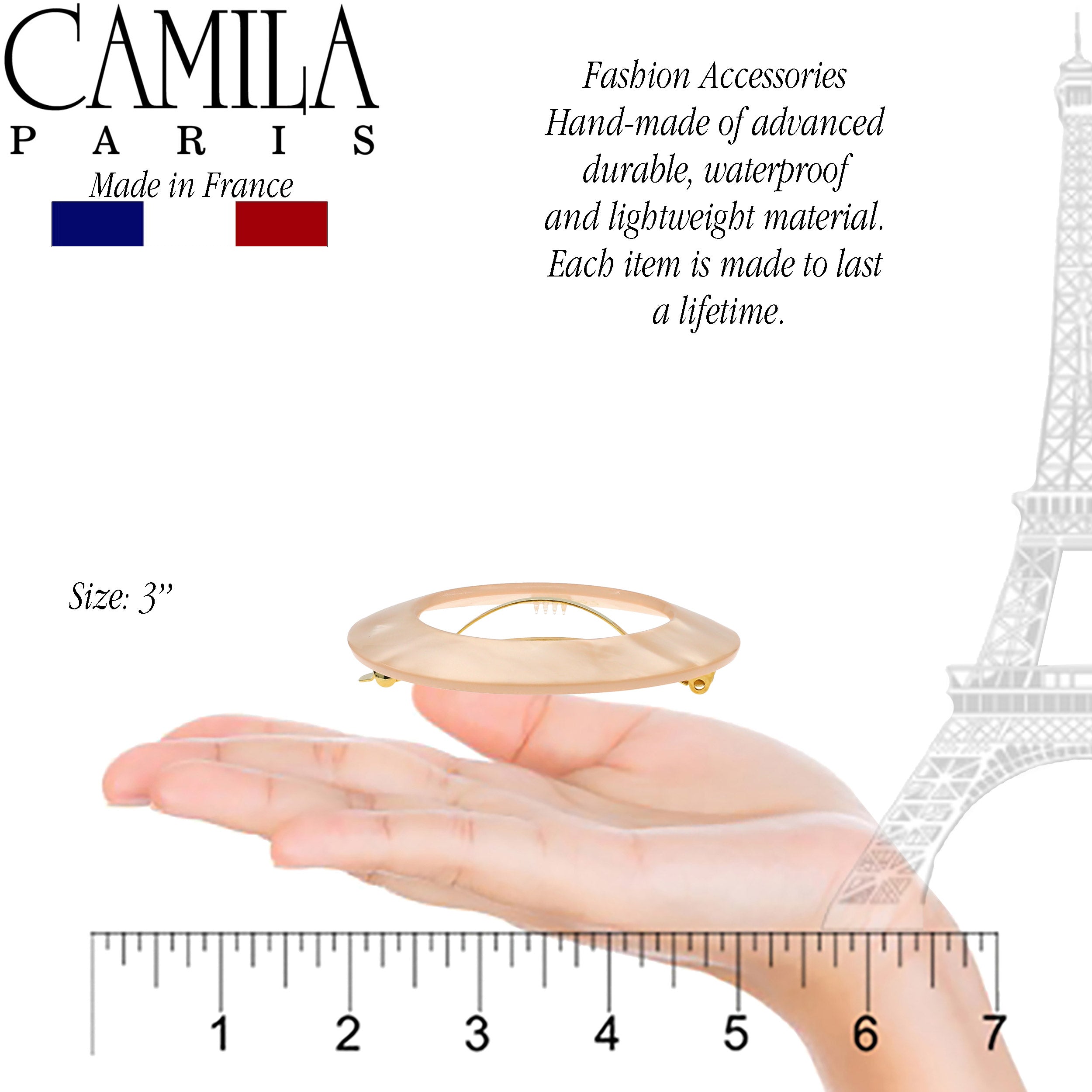 Camila Paris French barrette cellulose acetate handmade