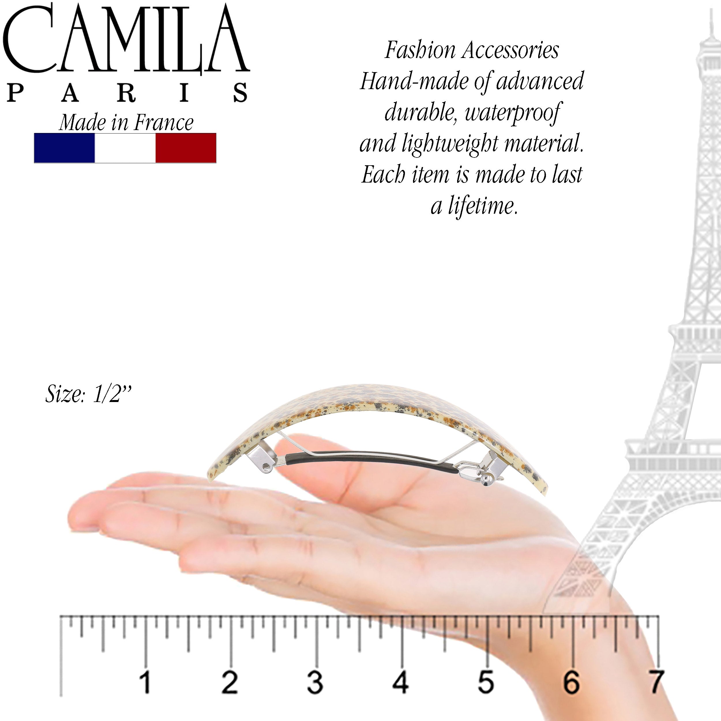 Camila Paris Hand Painted French barrette cellulose acetate