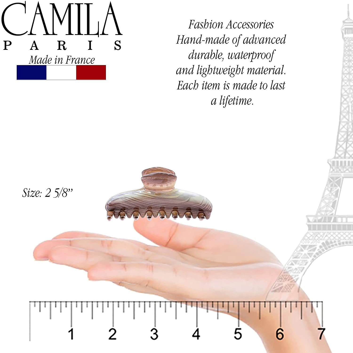 Camila Paris 2.5 Inch Victoria French hair clip cellulose acetate