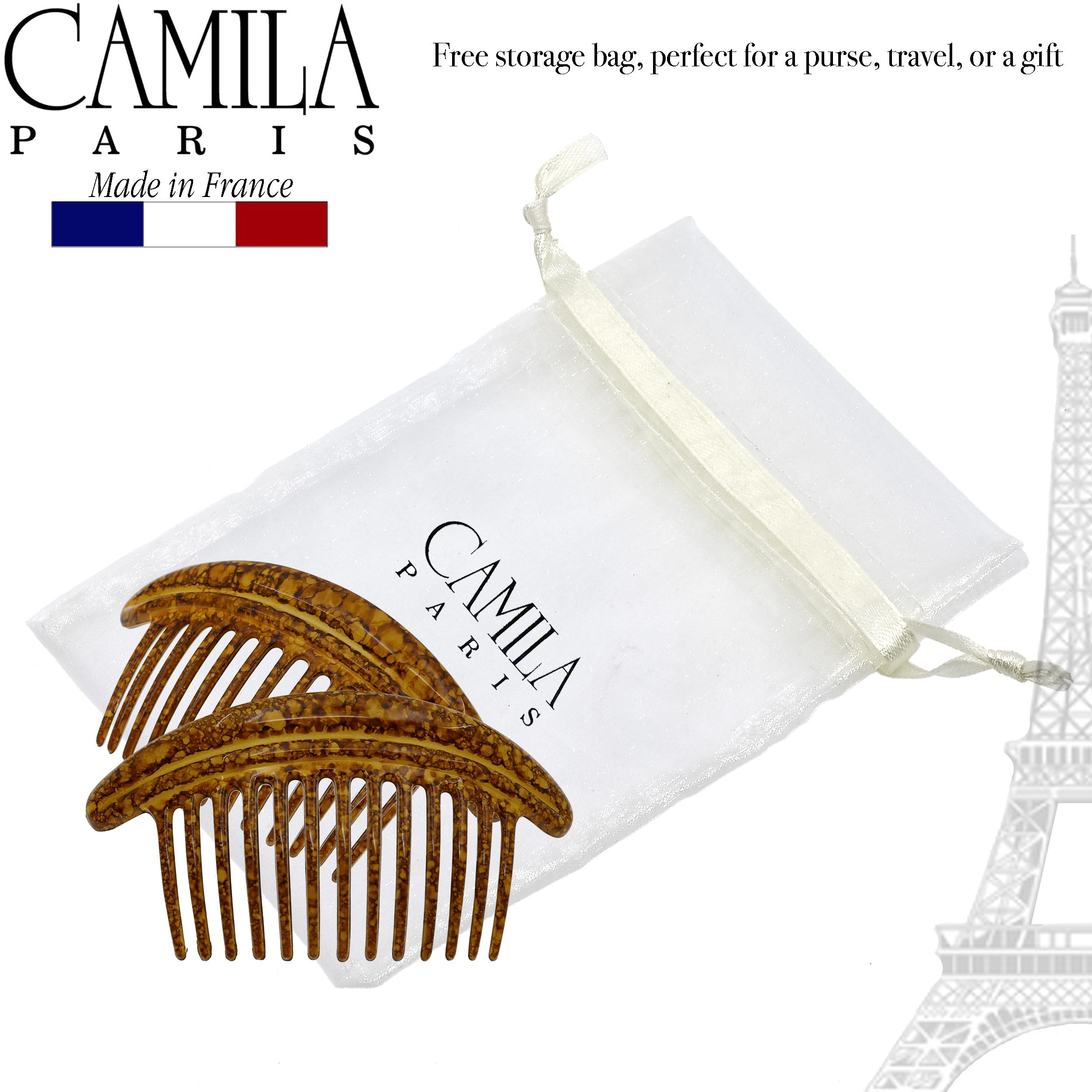 Camila Paris Detangling French side comb cellulose acetate