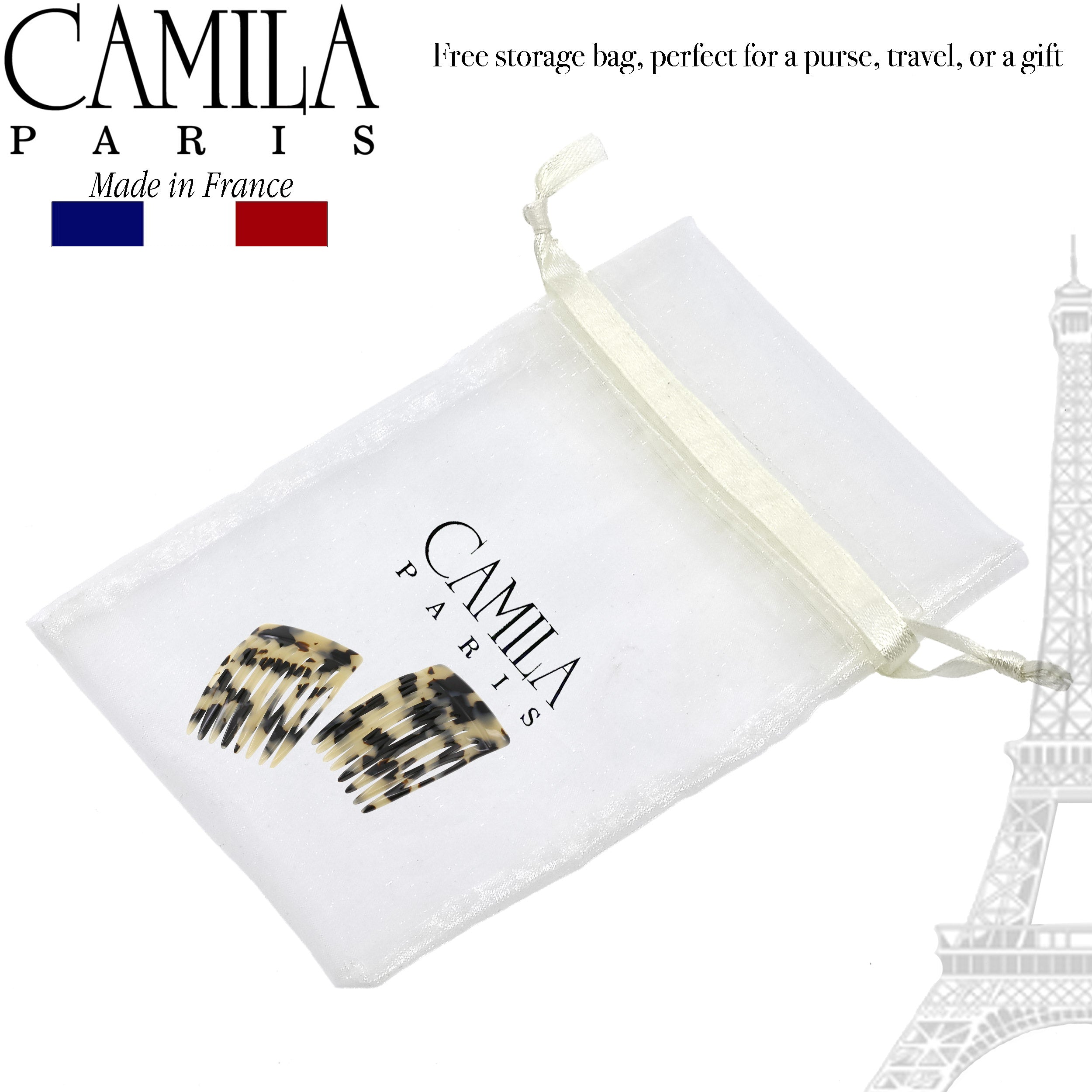 Camila Paris Detangling French side comb cellulose acetate handmade