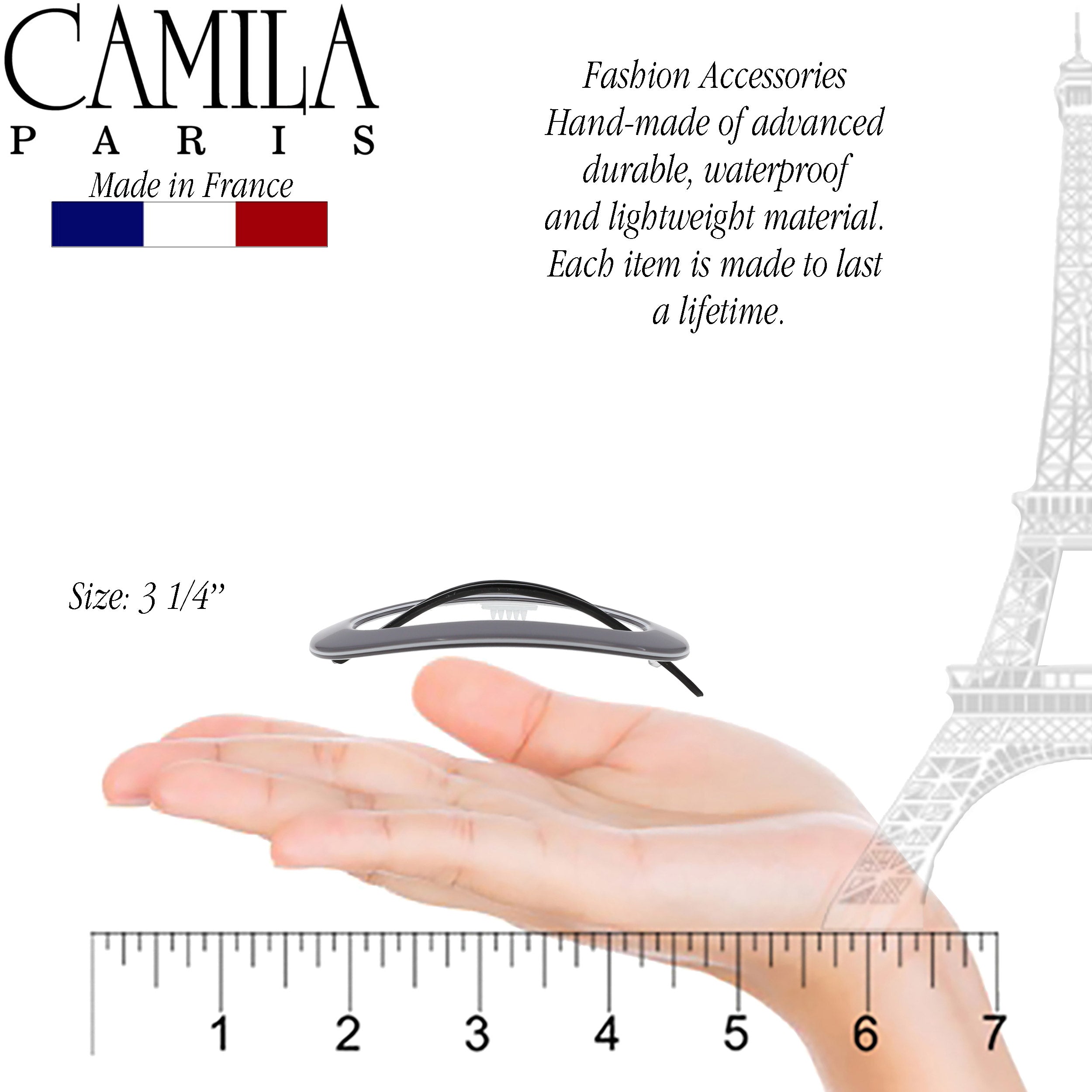 Camila Paris Metal-Free French barrette cellulose acetate handmade