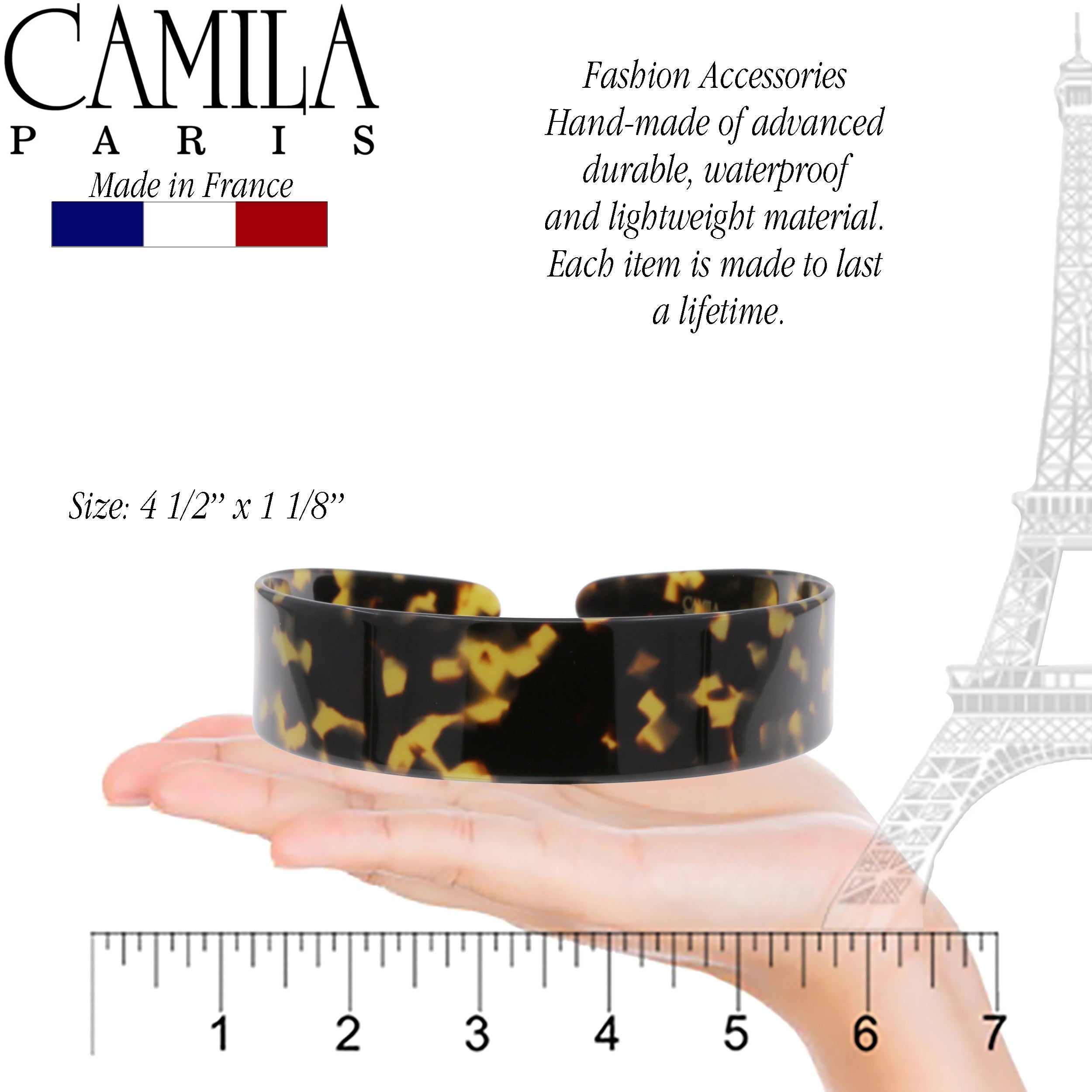 Camila Paris White Tokyo 1.2 inch Classic Flat French headband cellulose acetate