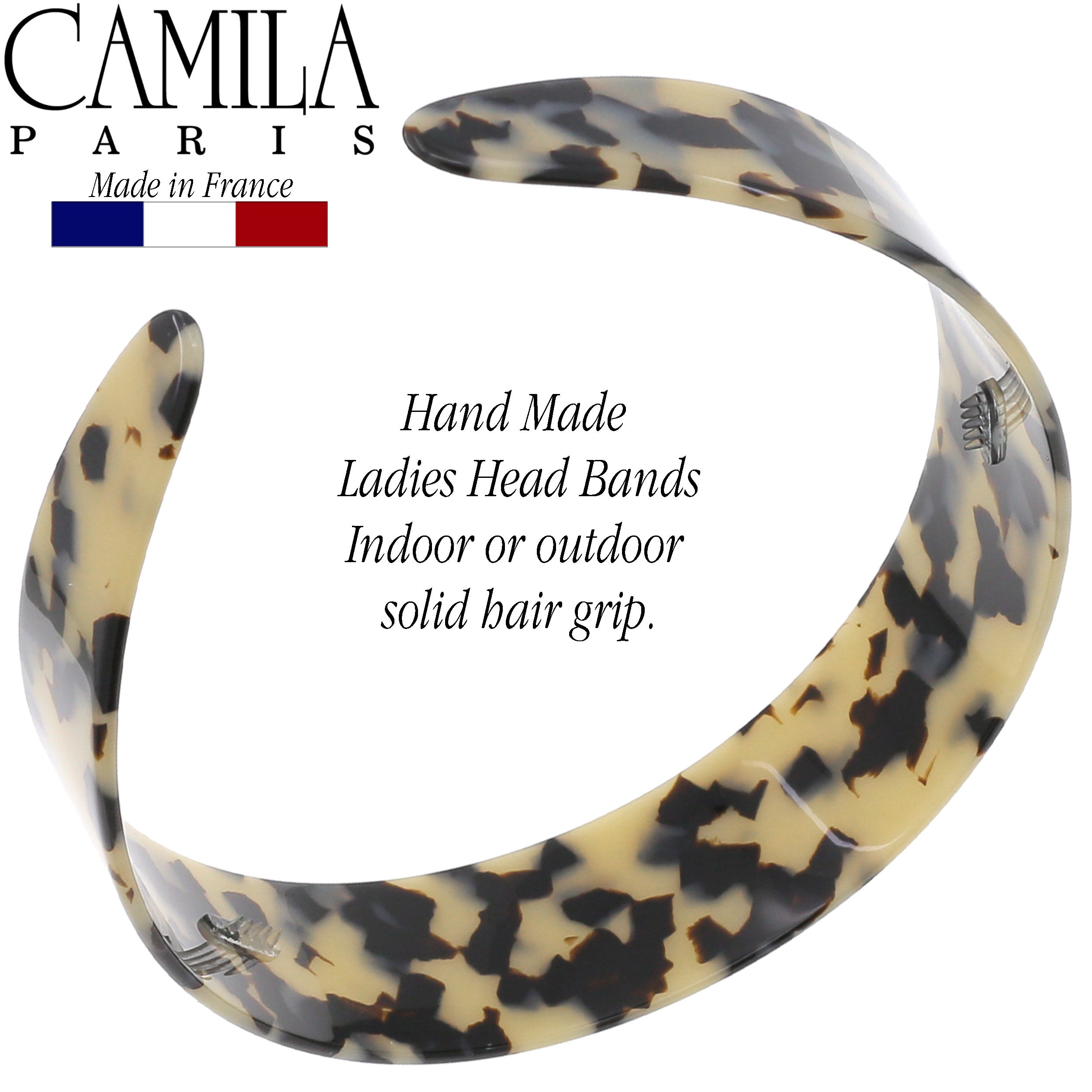 Camila Paris 1.2 inch Classic Flat French headband cellulose acetate