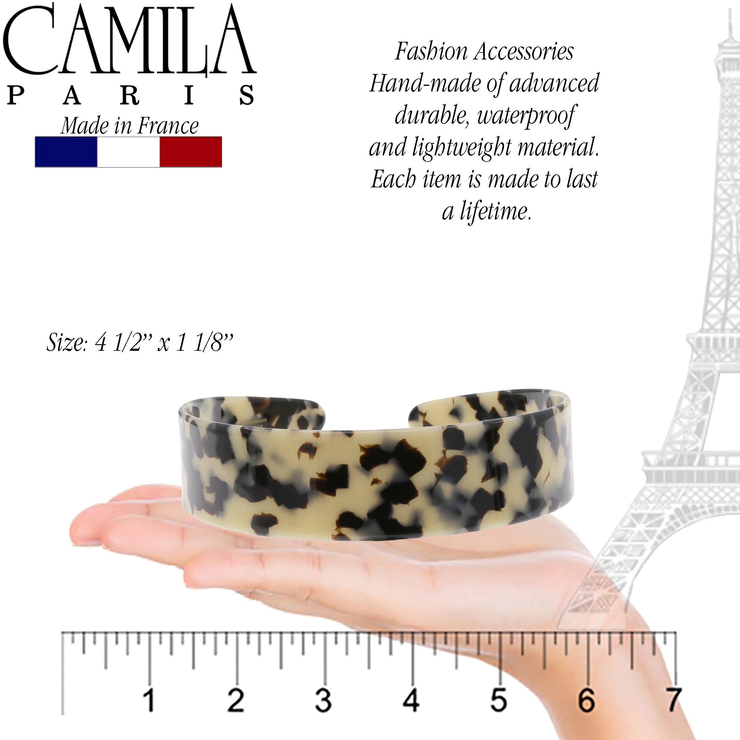 Camila Paris 1.2 inch Classic Flat French headband cellulose acetate