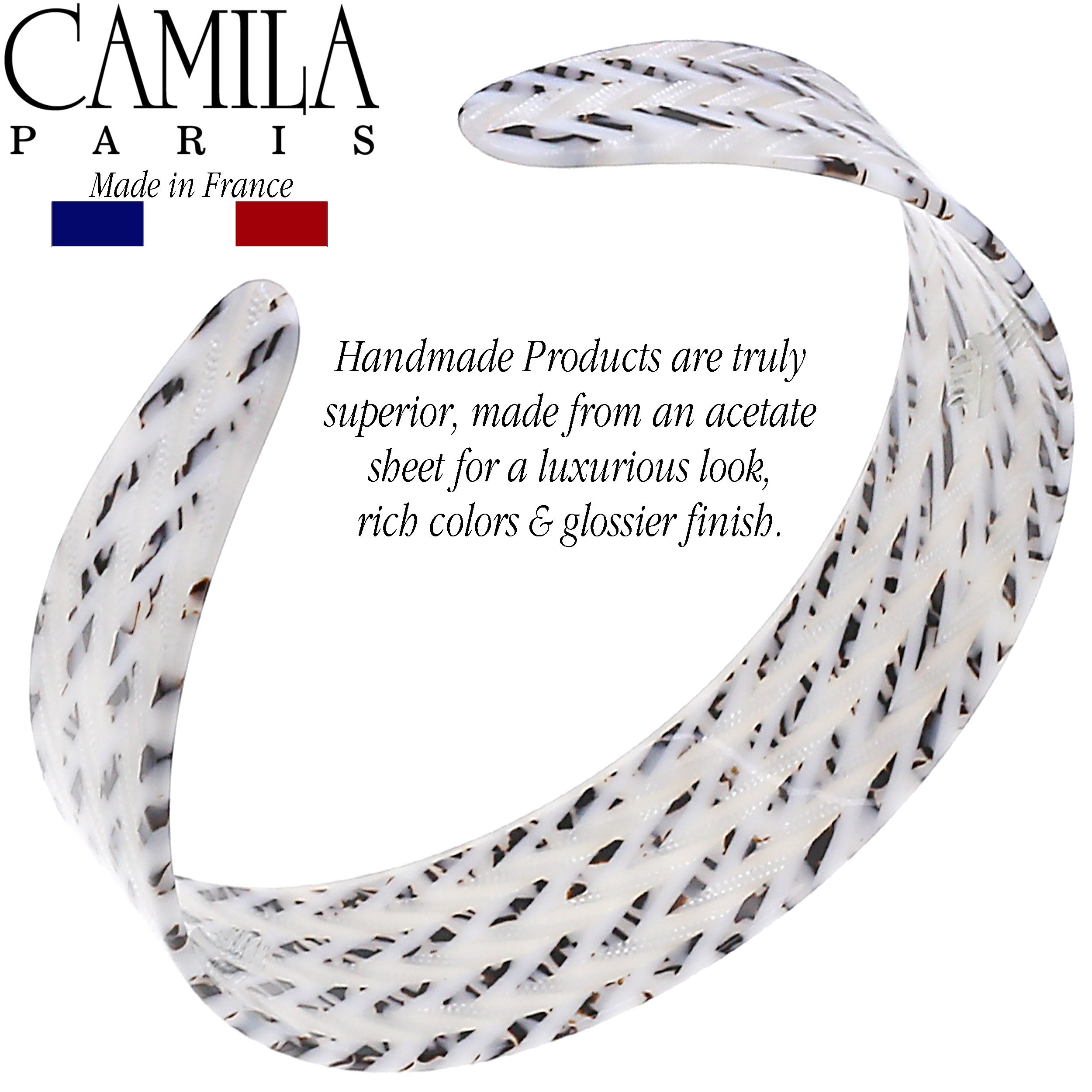 Camila Paris 1.2 inch Classic Flat French headband cellulose acetate