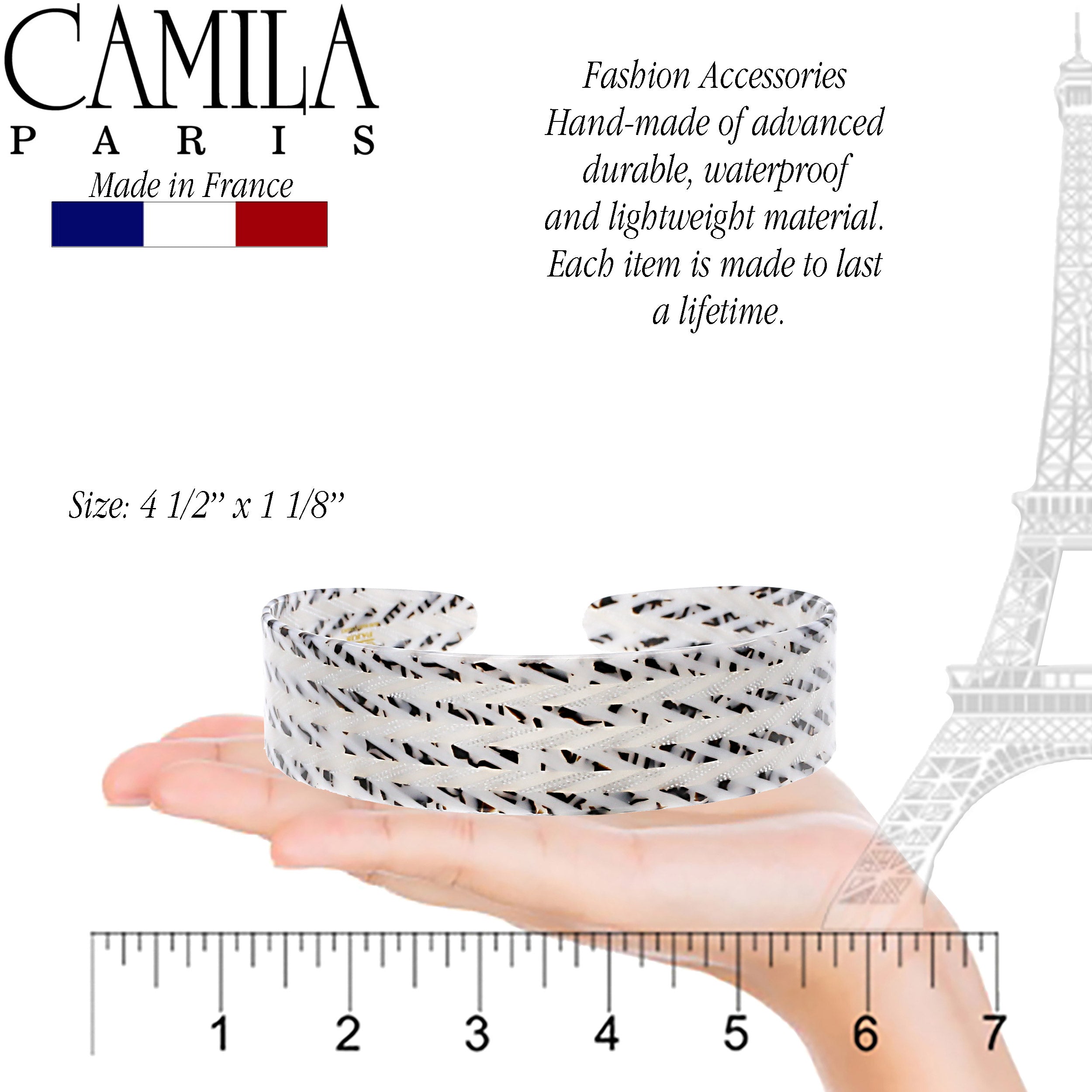 Camila Paris 1.2 inch Classic Flat French headband cellulose acetate