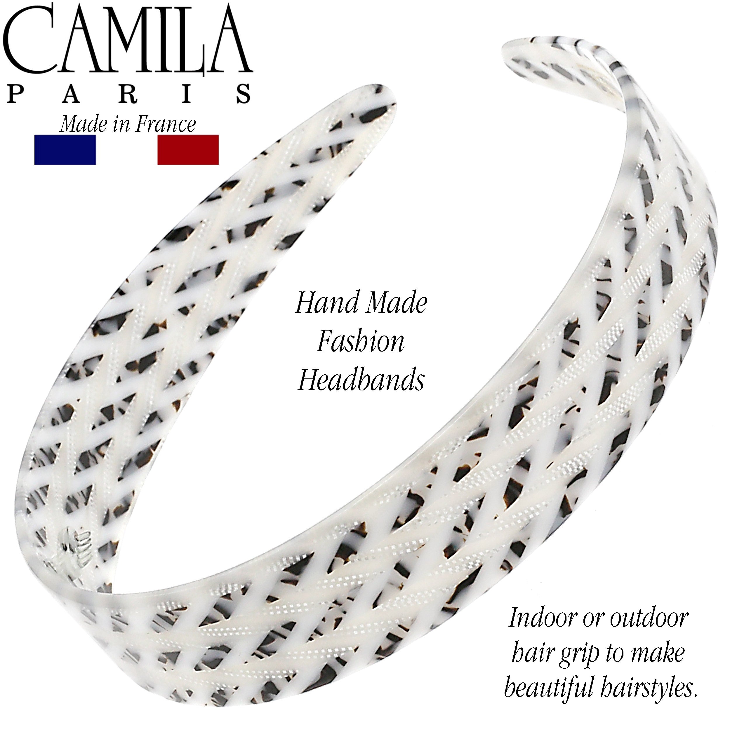 Camila Paris 1 inch Classic Flat French headband cellulose acetate