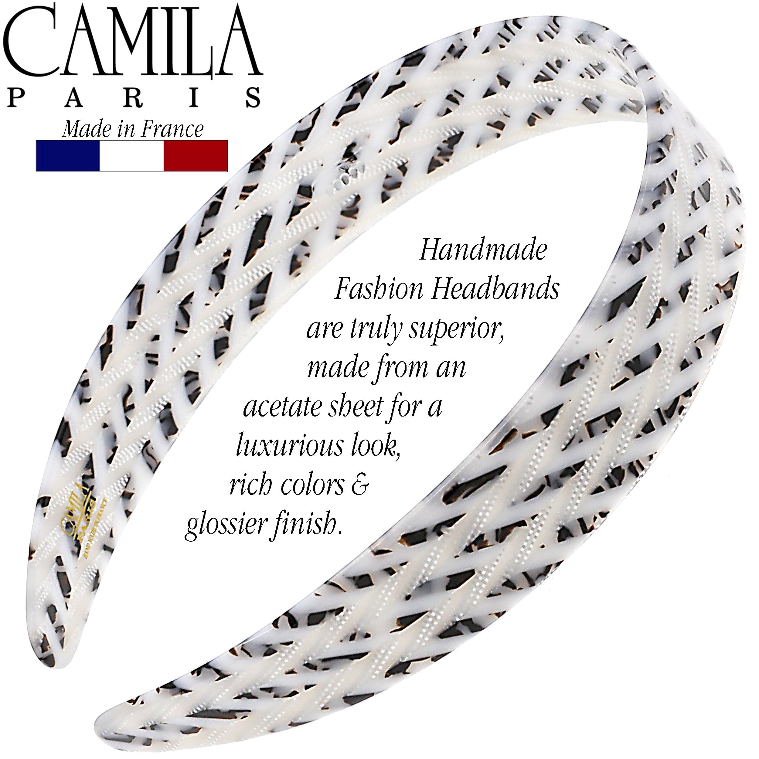 Camila Paris 1 inch Classic Flat French headband cellulose acetate