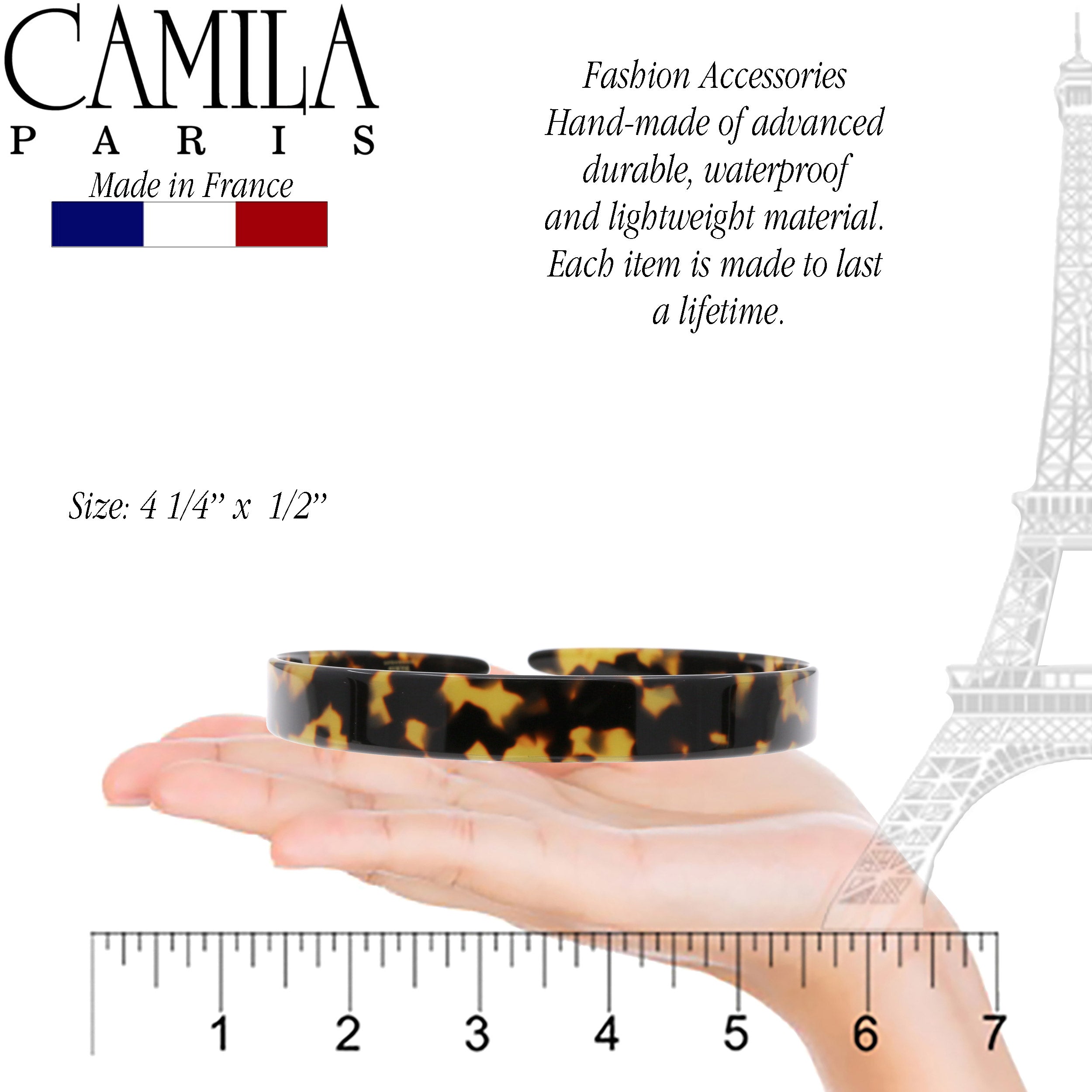 Camila Paris White Tokyo 0.625 inch Classic Flat French headband cellulose acetate