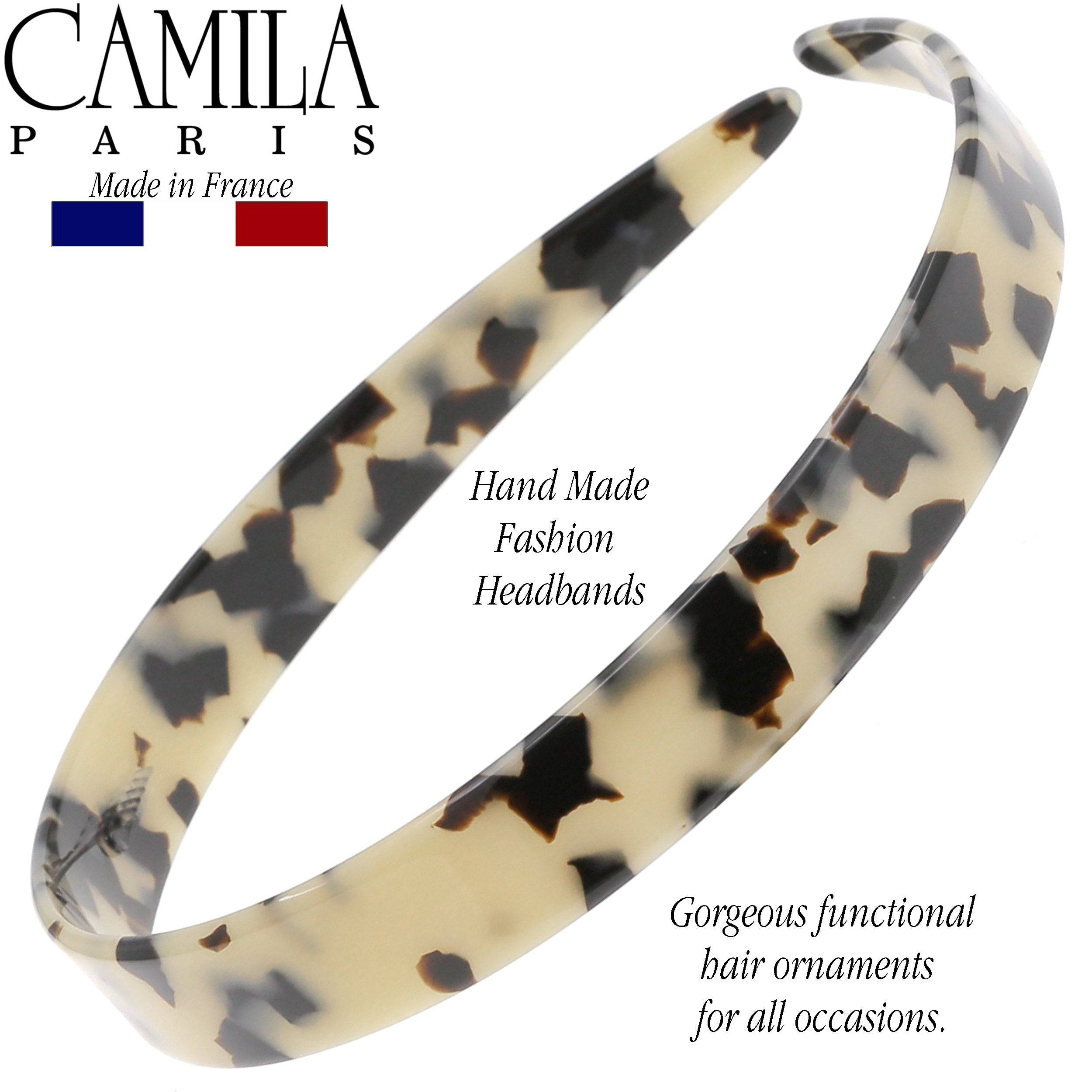 Camila Paris 0.625 inch Classic Flat French headband cellulose acetate