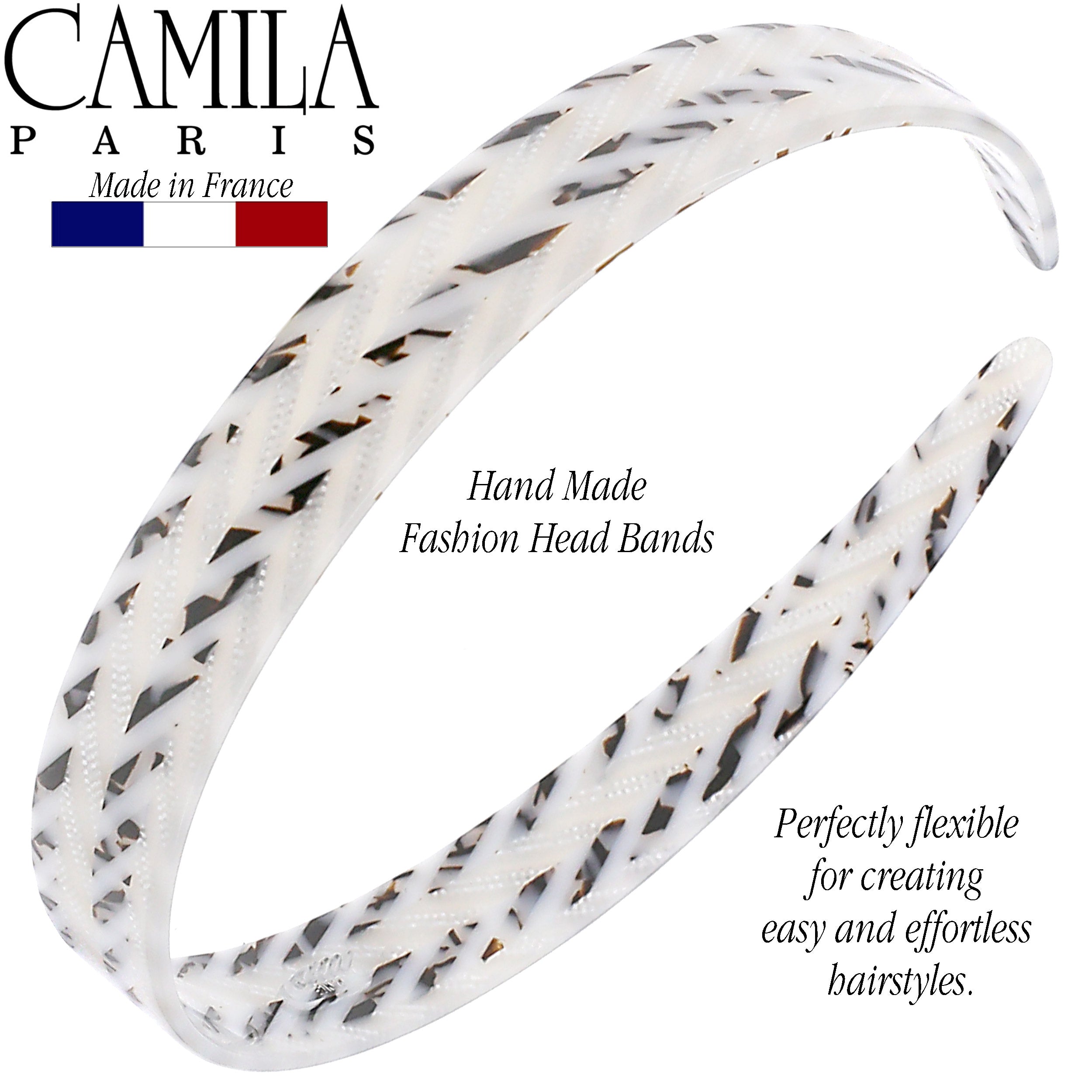 Camila Paris 0.625 inch Classic Flat French headband cellulose acetate