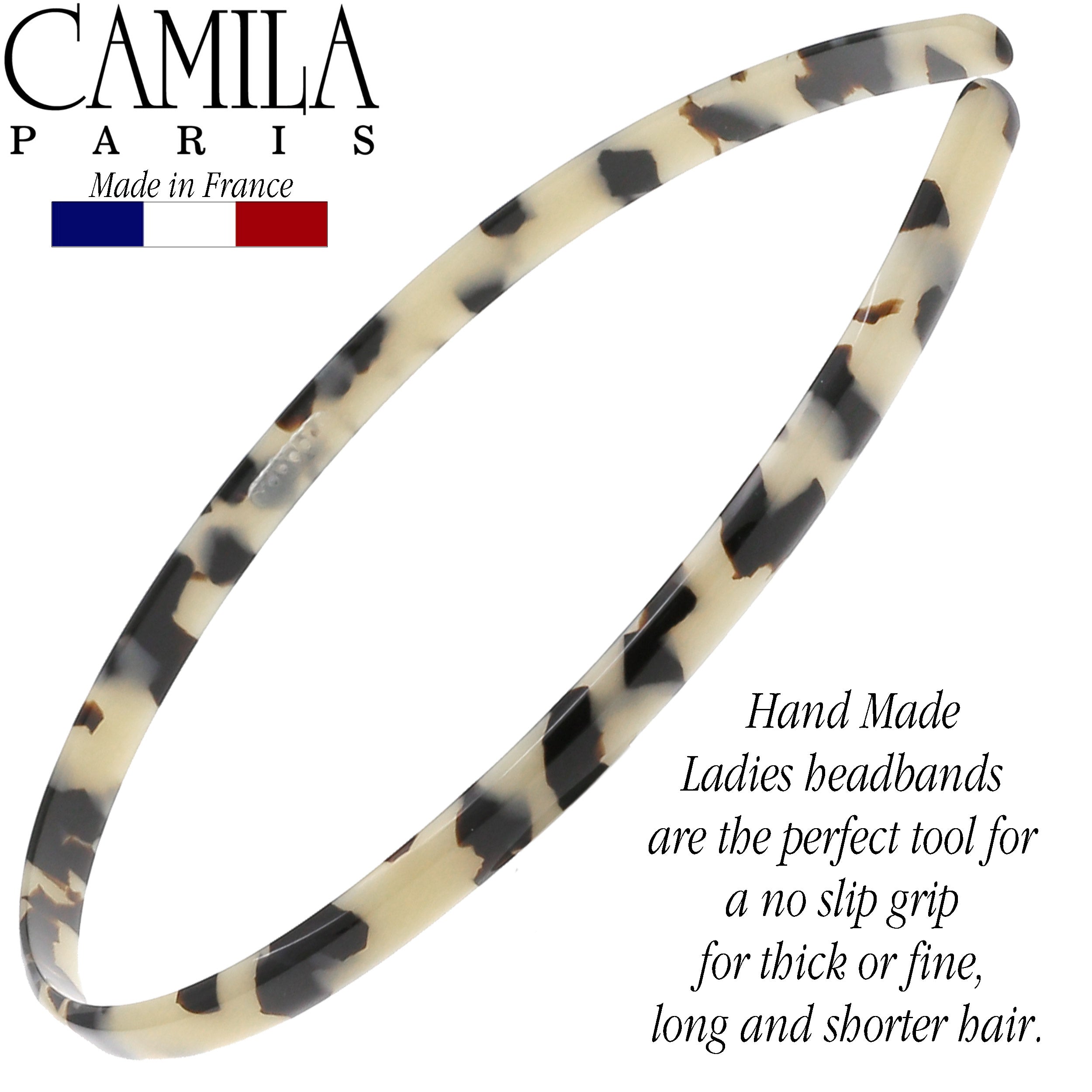 Camila Paris 0.25 inch Classic Flat French headband cellulose acetate