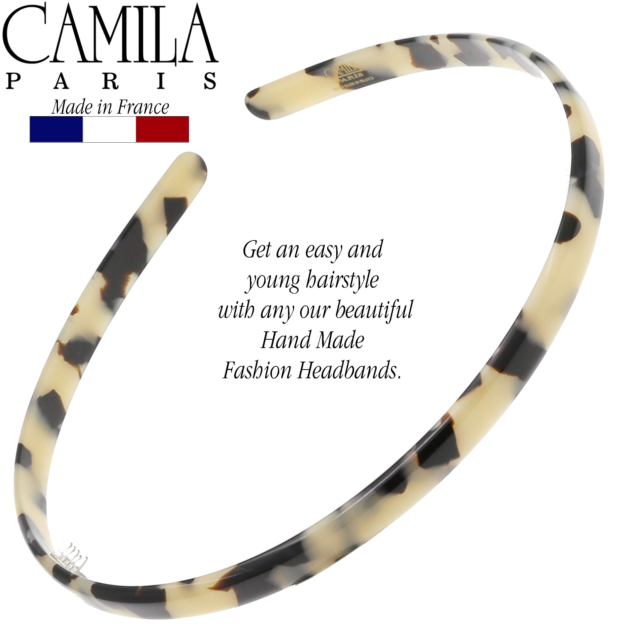 Camila Paris 0.25 inch Classic Flat French headband cellulose acetate