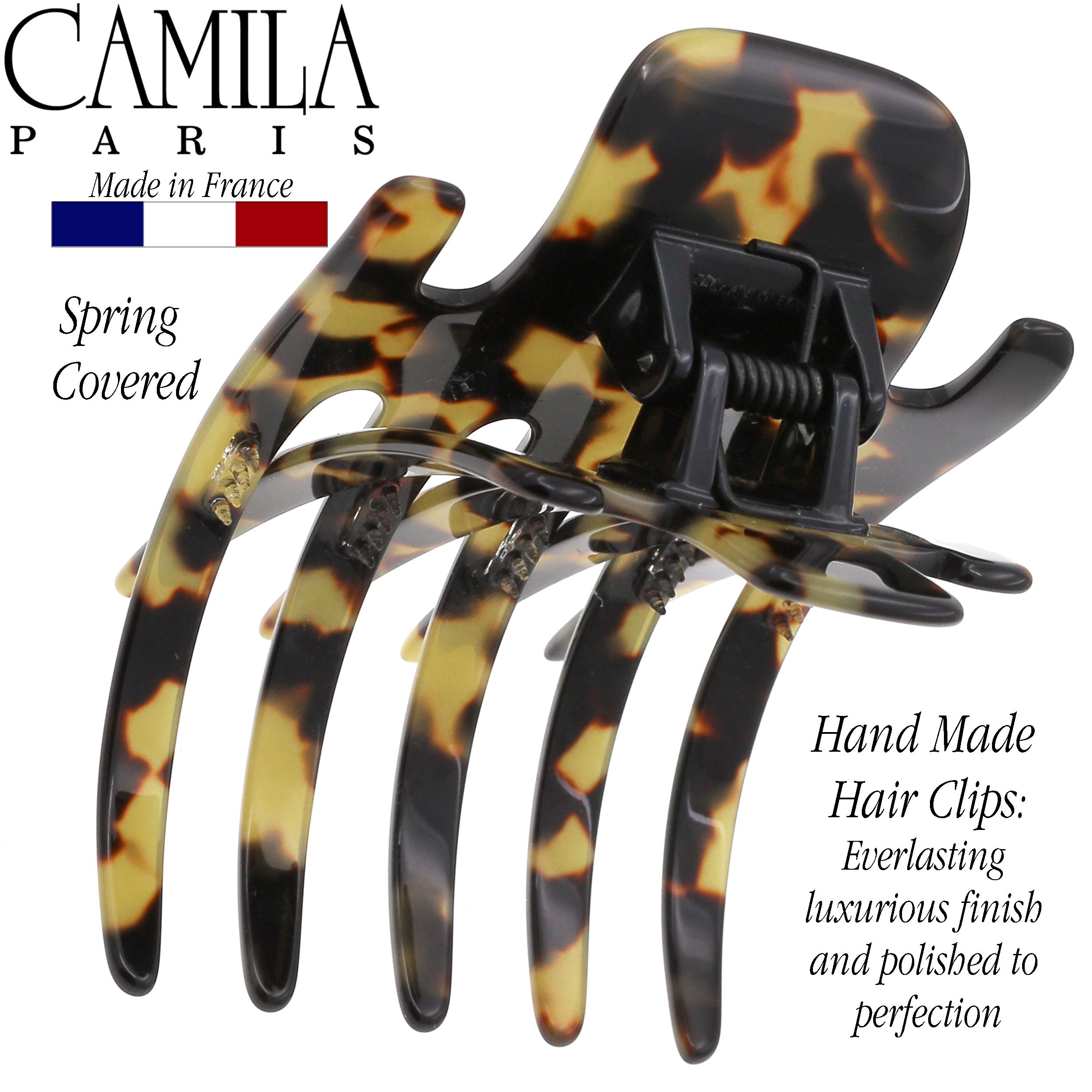 Camila Paris White Tokyo Mimi French hair clip cellulose acetate