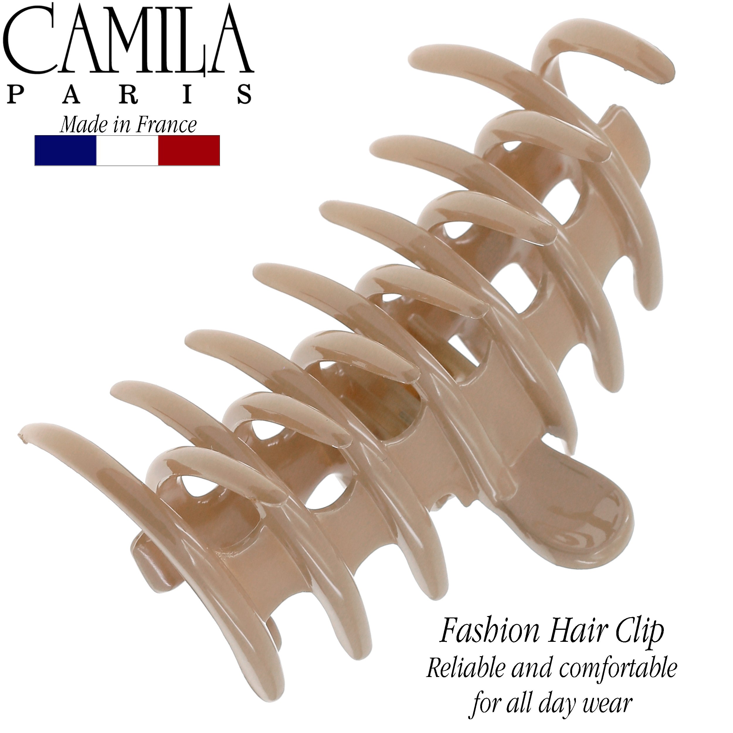 Camila Paris Coral French hair clip cellulose acetate