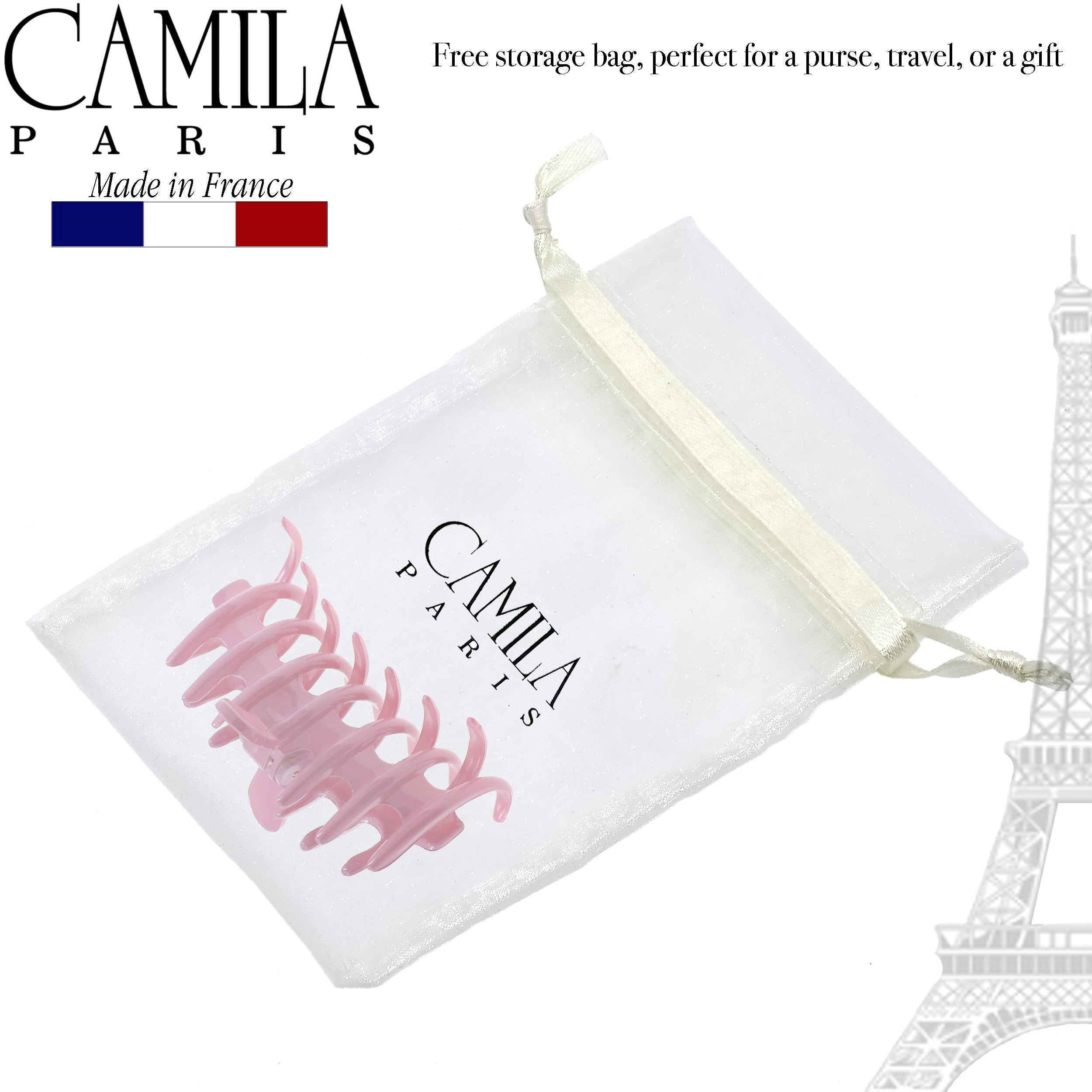 Camila Paris Coral French hair clip cellulose acetate