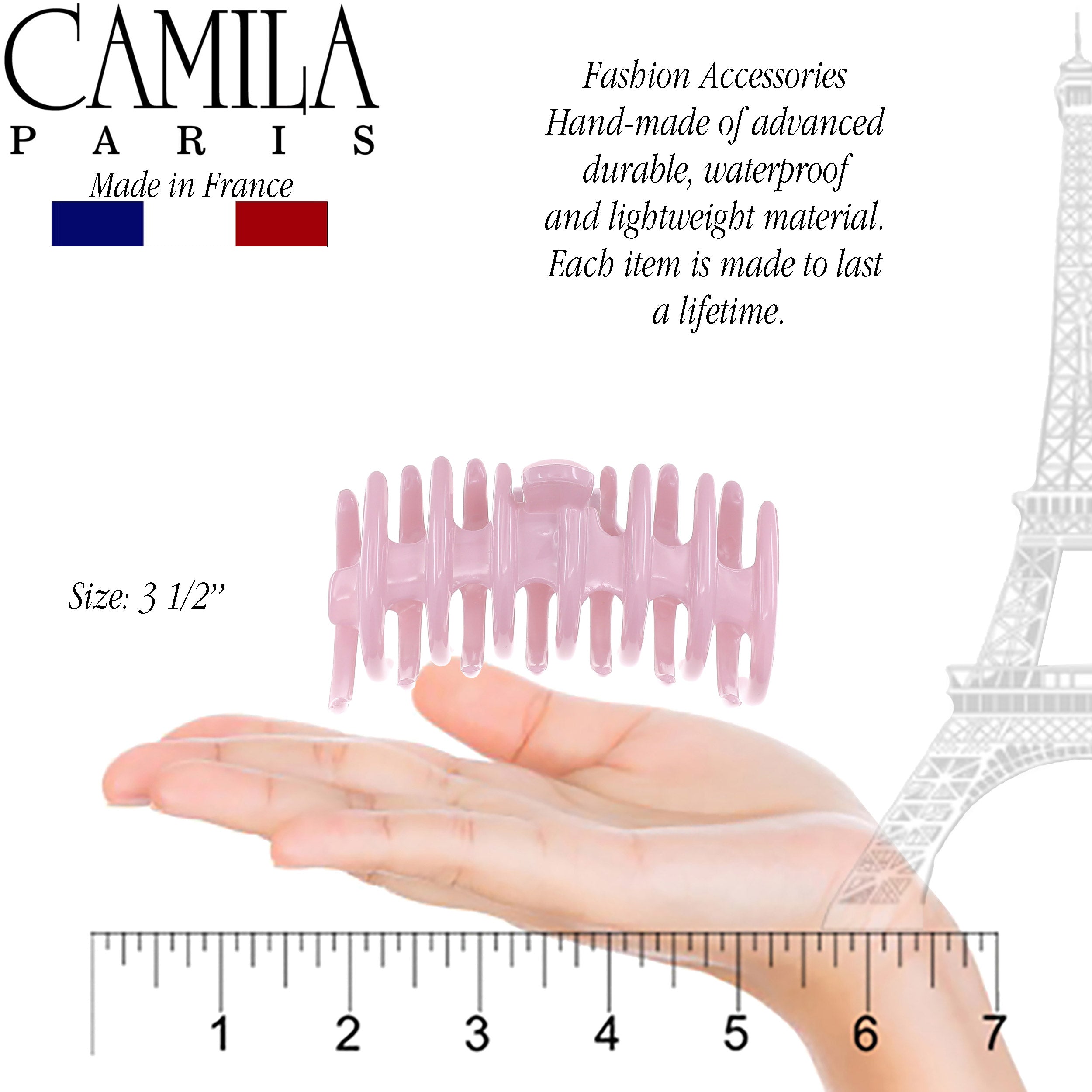 Camila Paris Coral French hair clip cellulose acetate