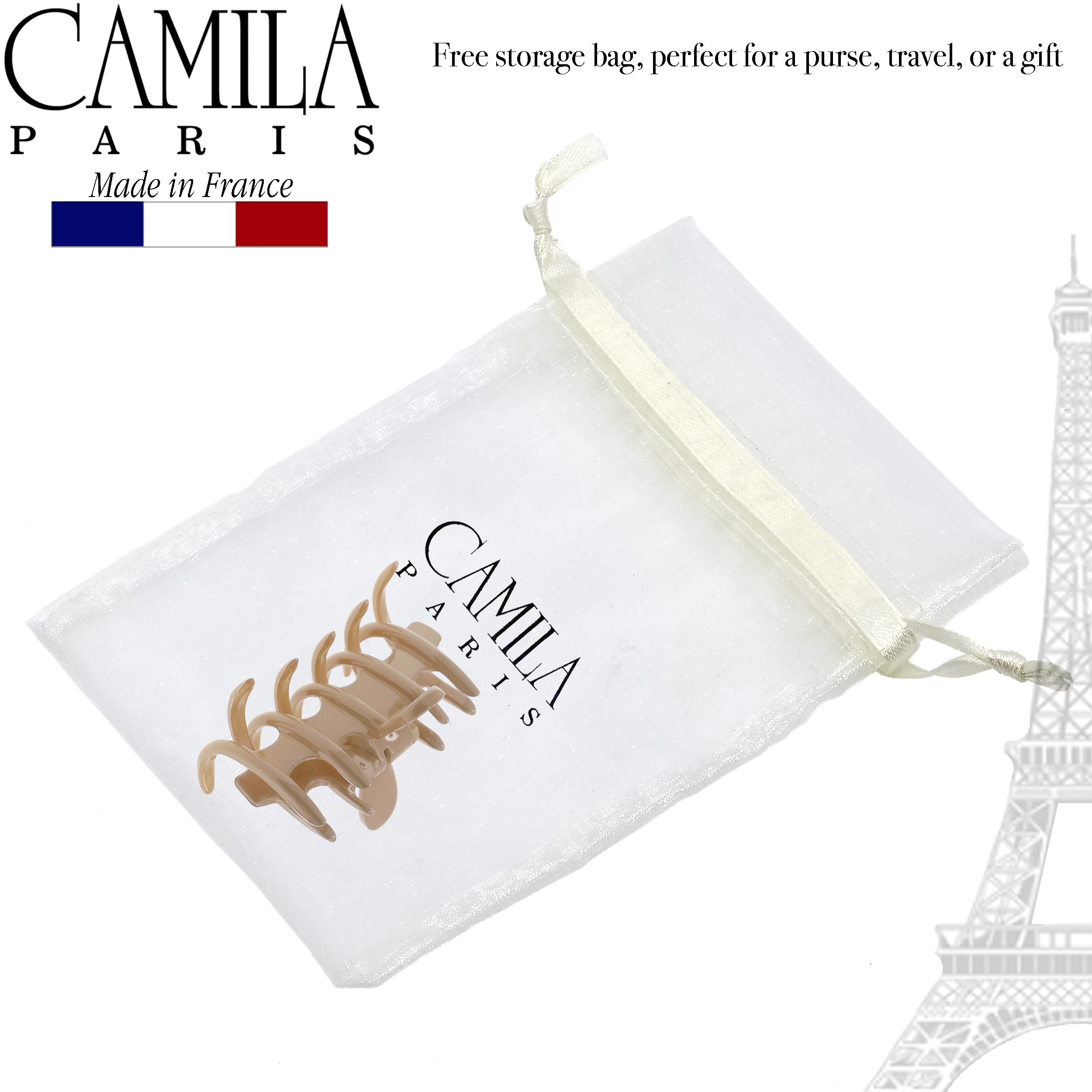 Camila Paris Coral French hair clip cellulose acetate