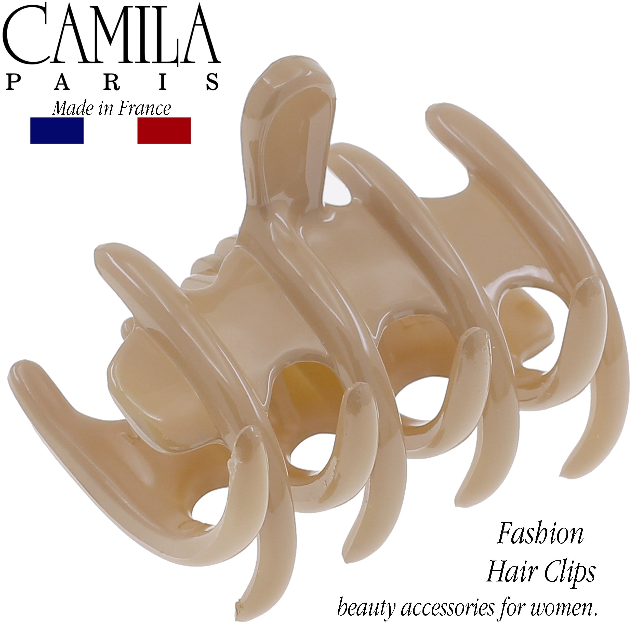 Camila Paris Coral French hair clip cellulose acetate