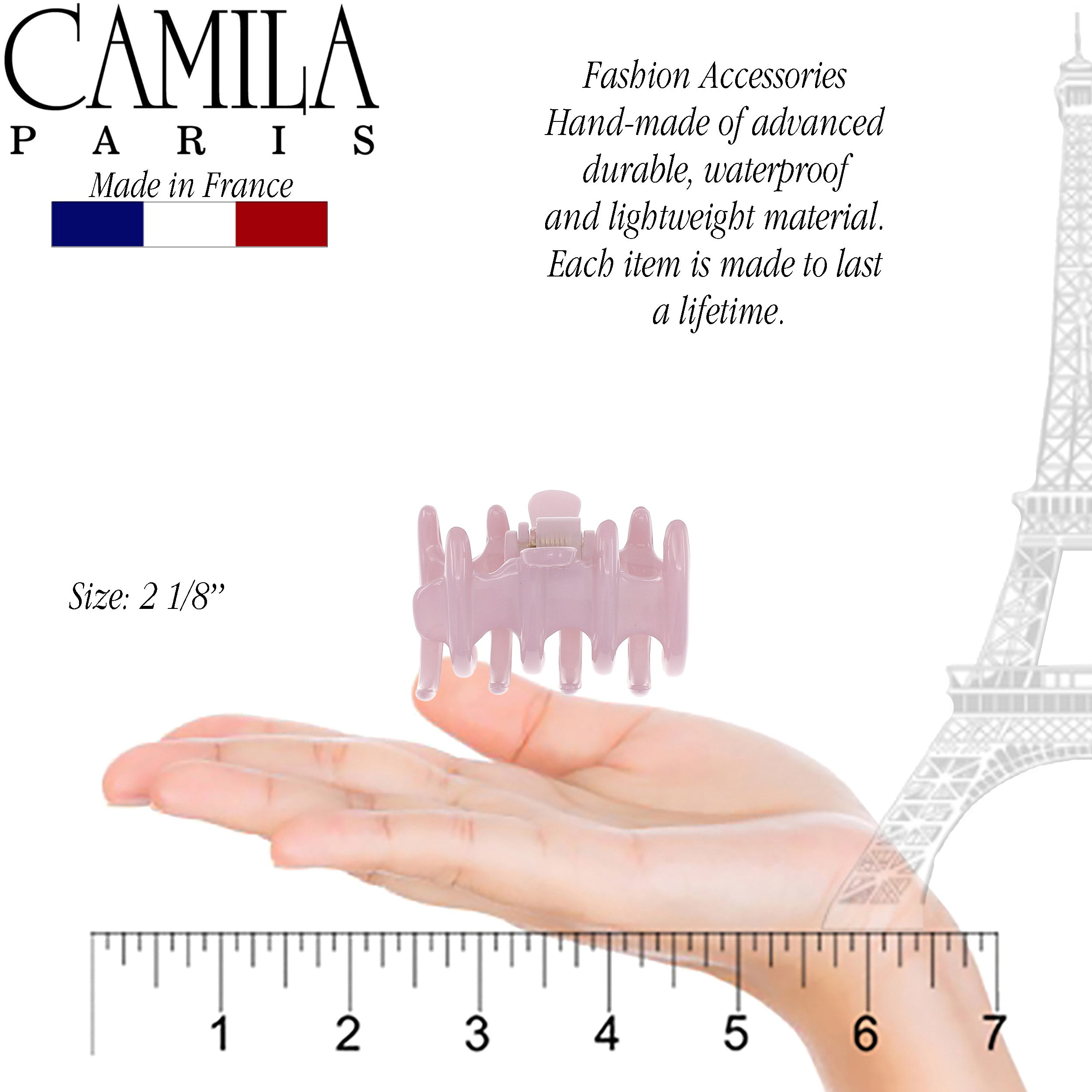 Camila Paris Coral French hair clip cellulose acetate